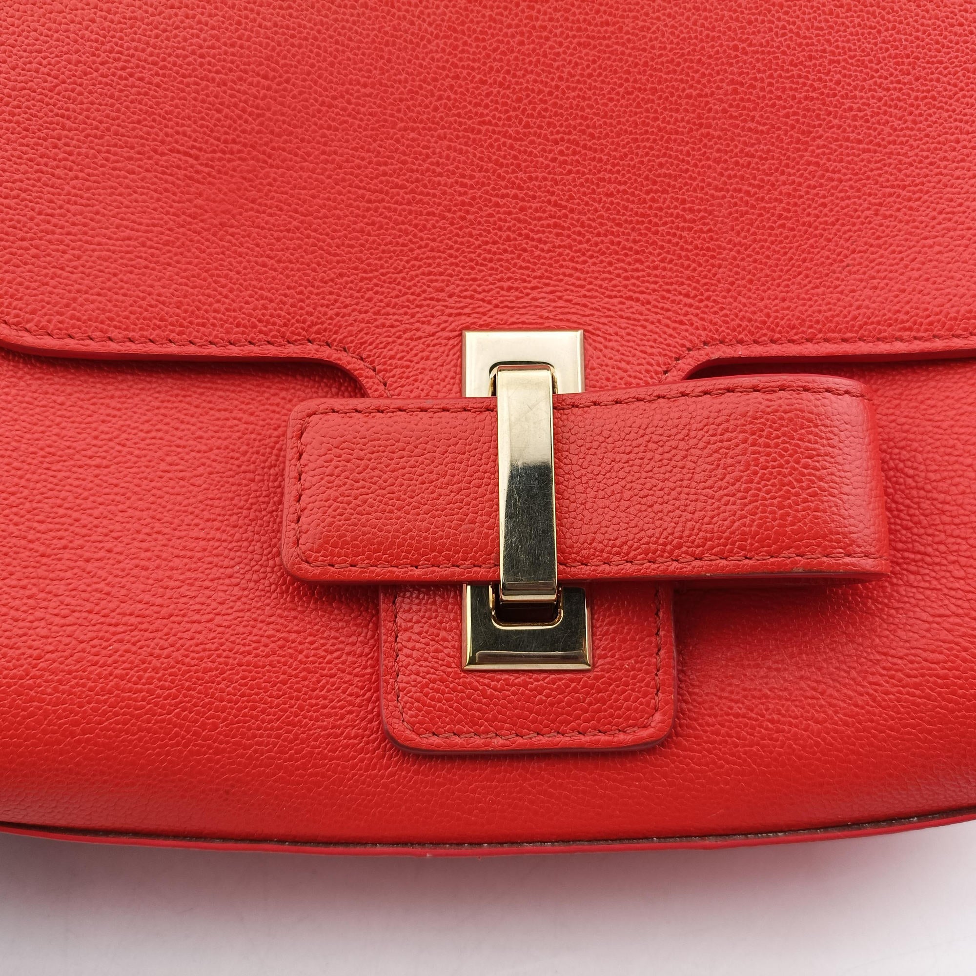 Vintage Delvaux Simplissime City PM Orange red leather  shoulderbag | stylenewstar