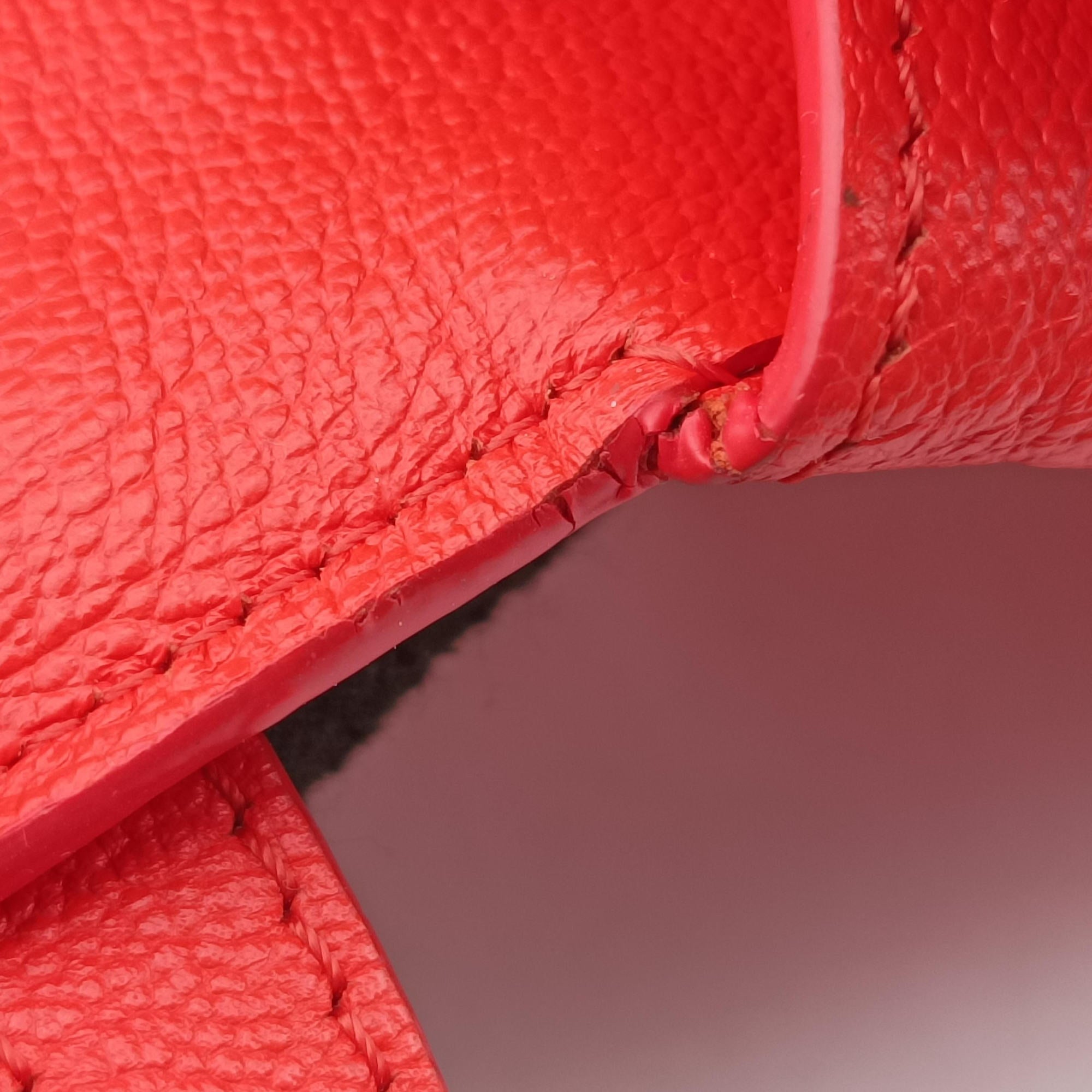 Vintage Delvaux Simplissime City PM Orange red leather  shoulderbag | stylenewstar