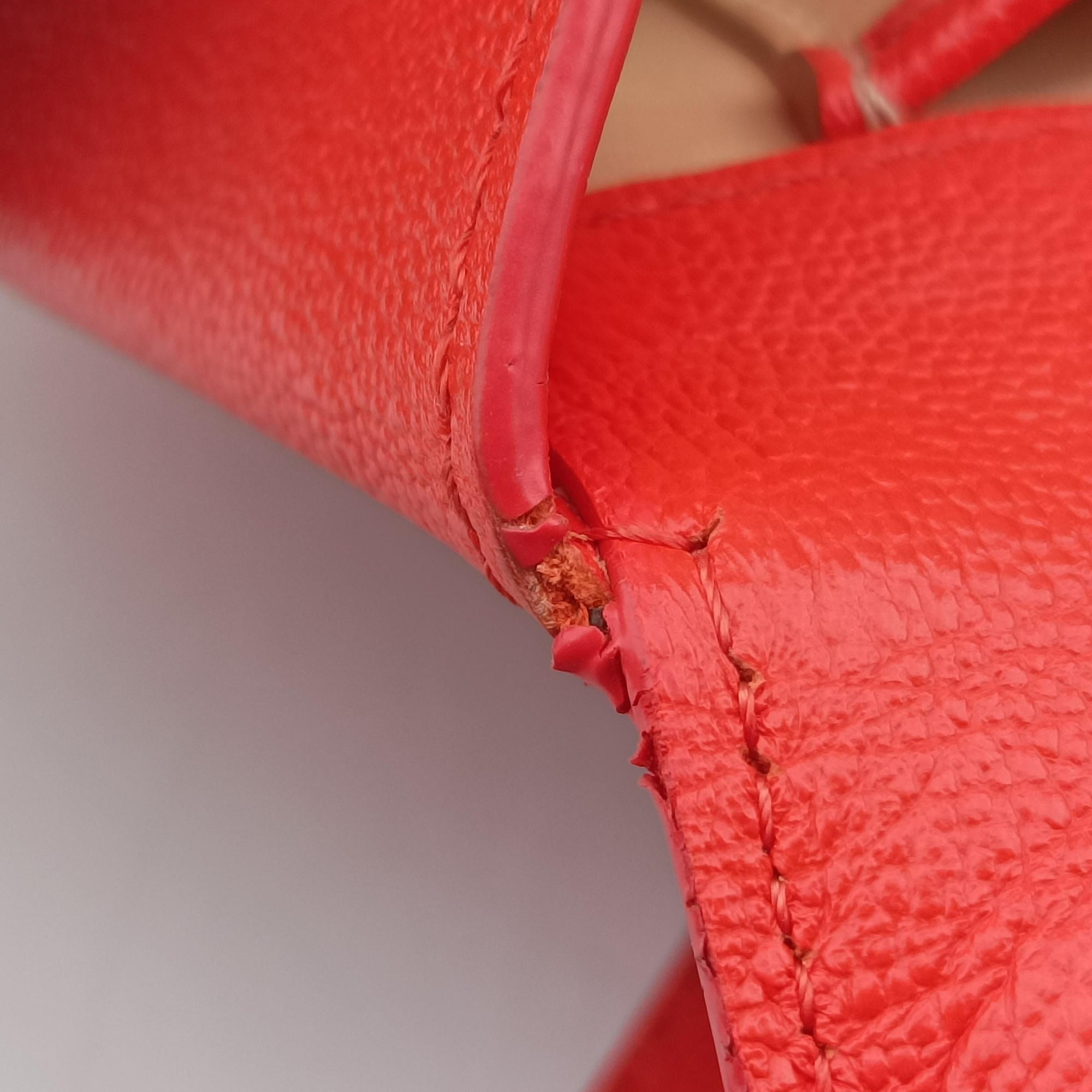 Vintage Delvaux Simplissime City PM Orange red leather  shoulderbag | stylenewstar