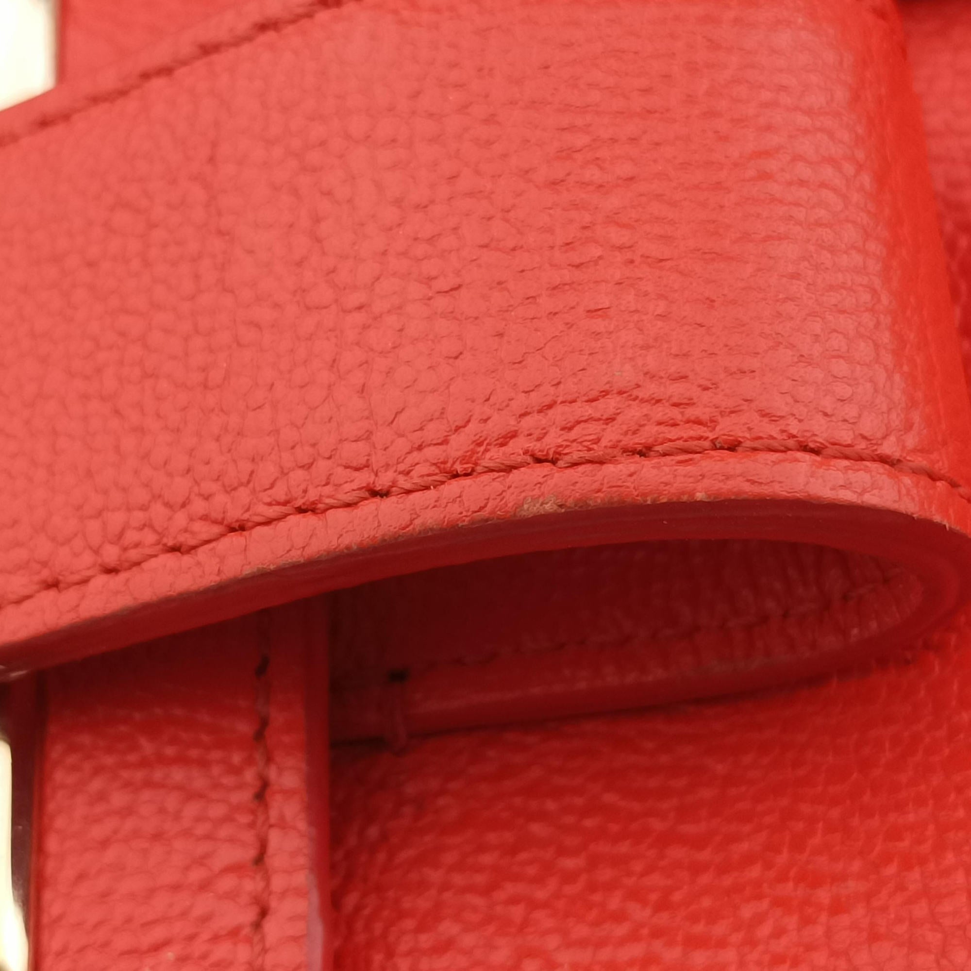 Vintage Delvaux Simplissime City PM Orange red leather  shoulderbag | stylenewstar