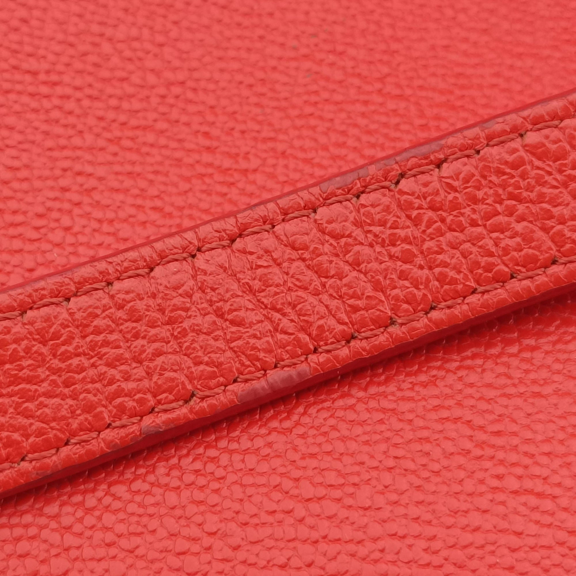 Vintage Delvaux Simplissime City PM Orange red leather  shoulderbag | stylenewstar