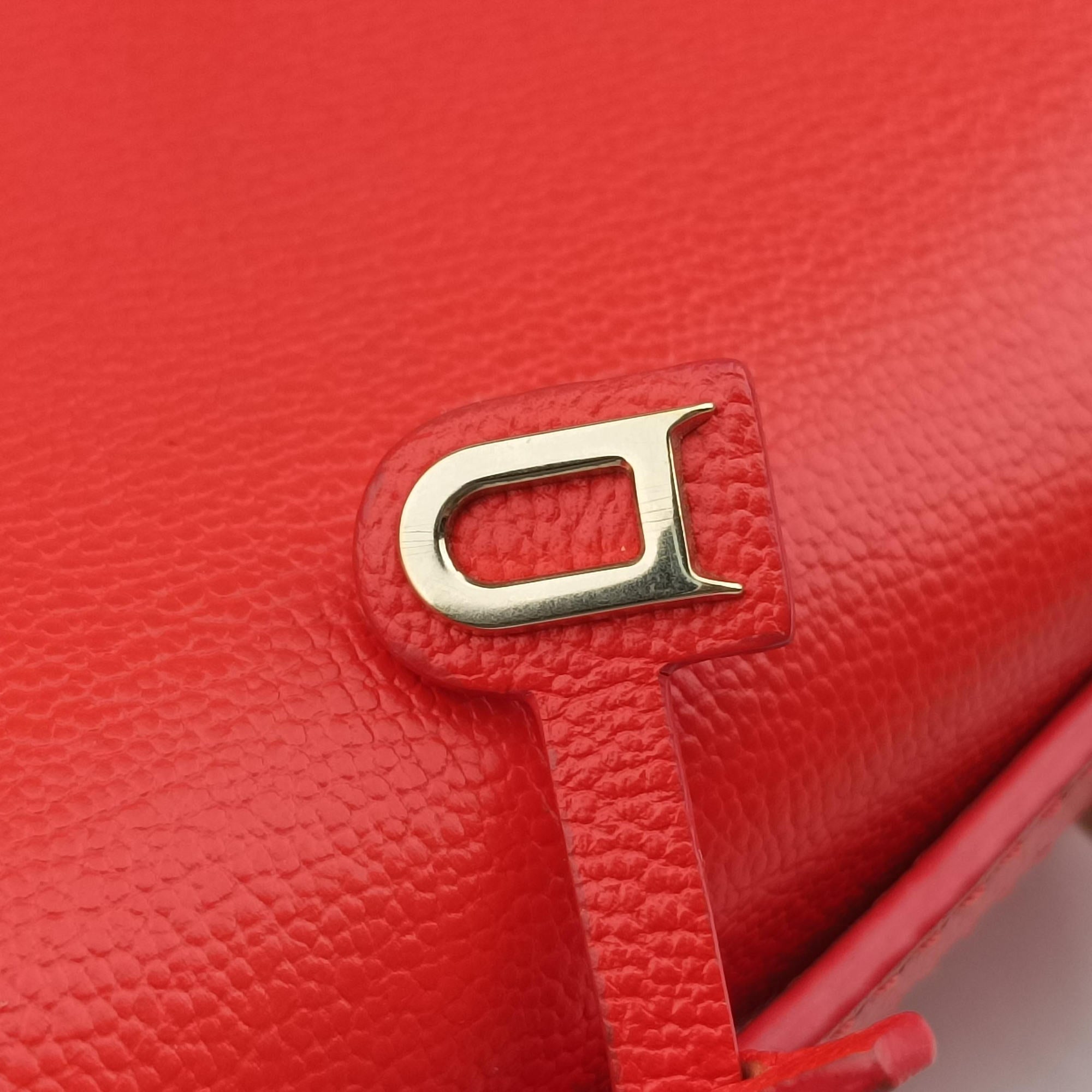 Vintage Delvaux Simplissime City PM Orange red leather  shoulderbag | stylenewstar