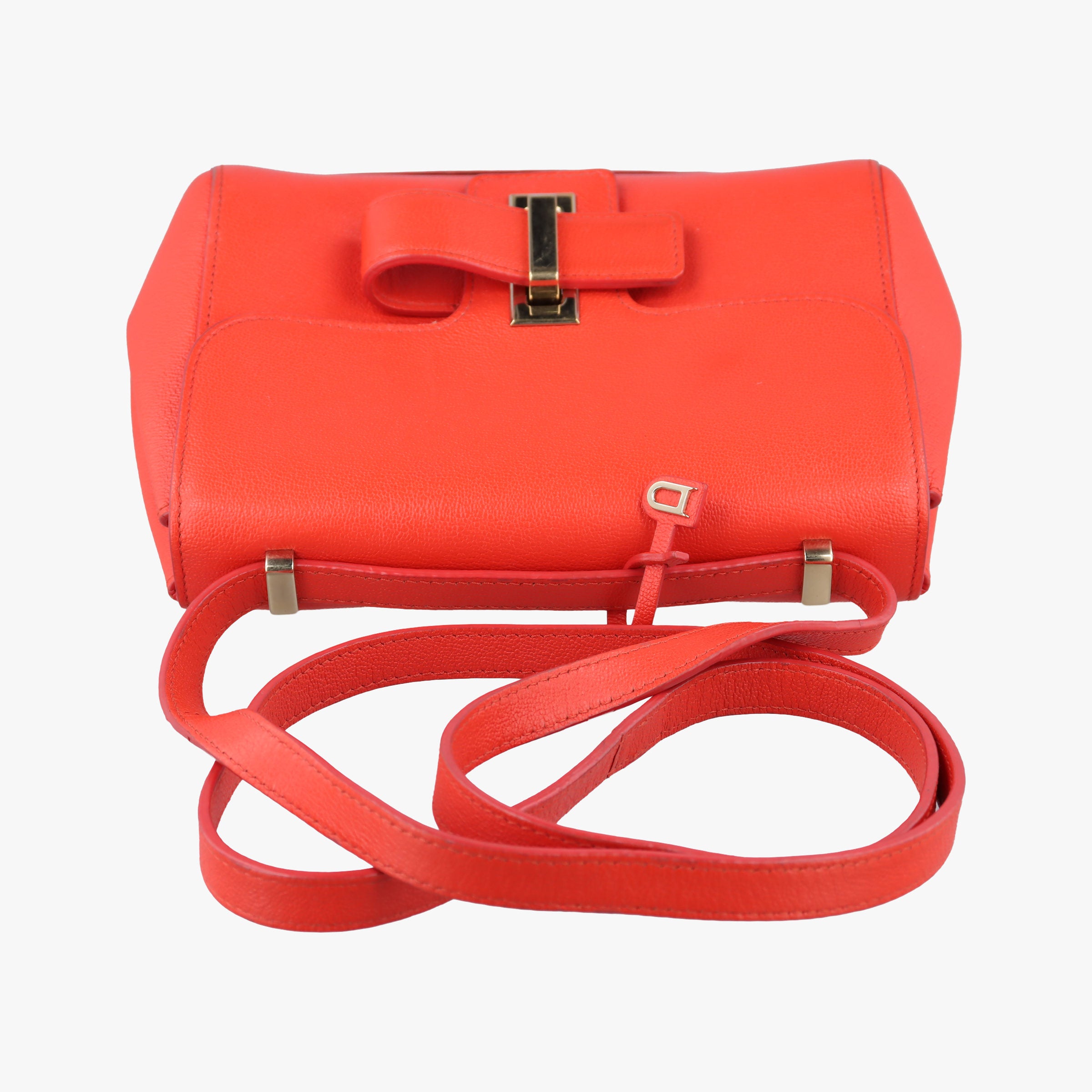 Vintage Delvaux Simplissime City PM Orange red leather  shoulderbag | stylenewstar
