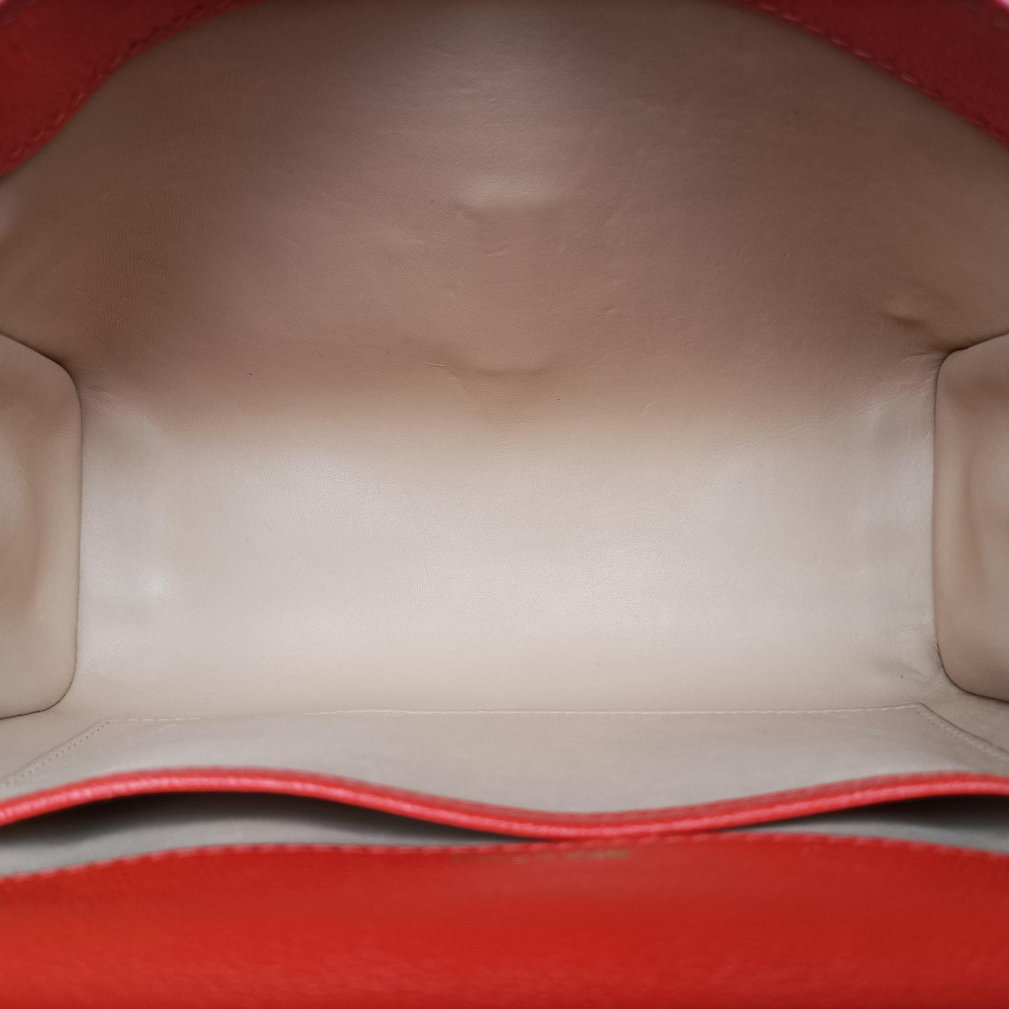 Vintage Delvaux Simplissime City PM Orange red leather  shoulderbag | stylenewstar
