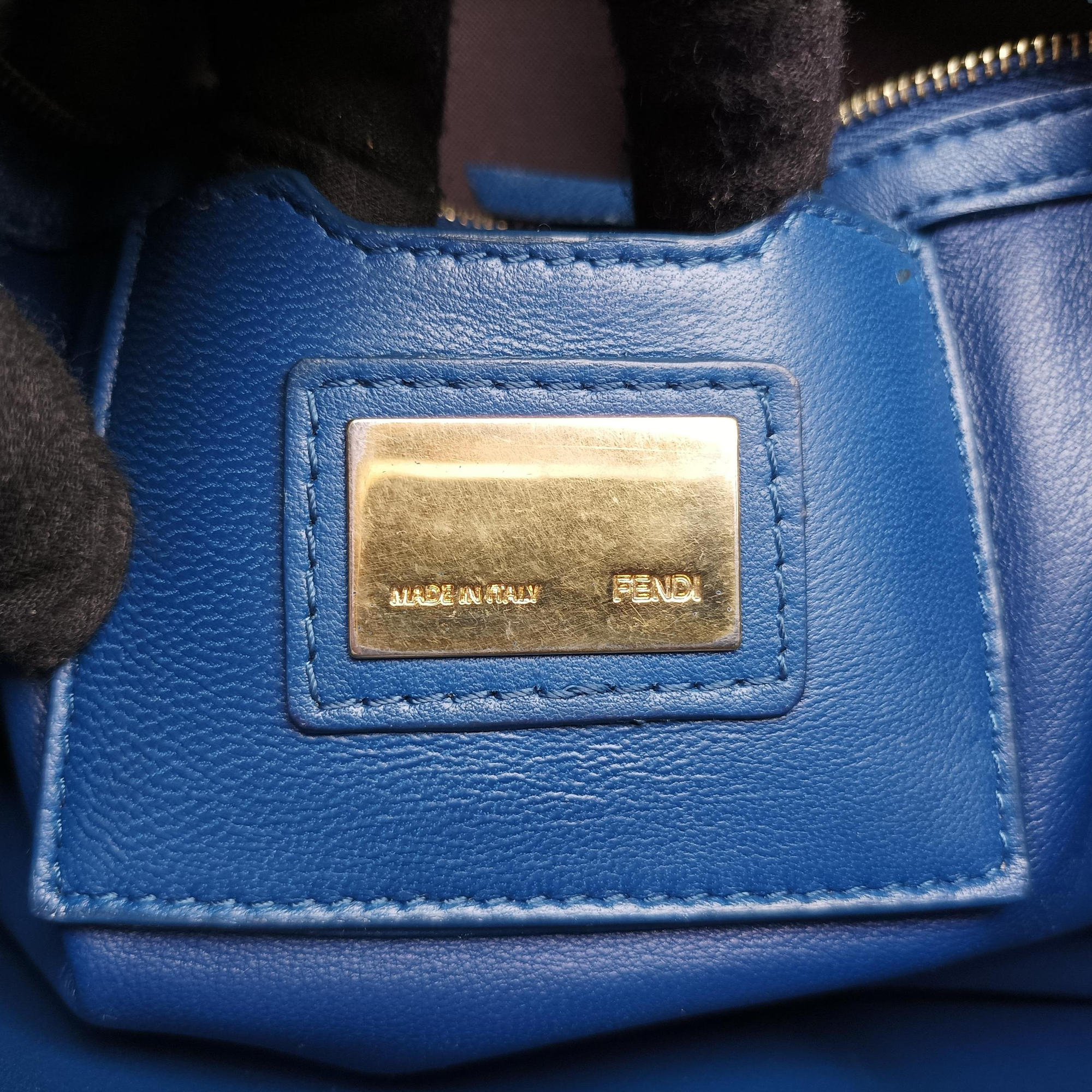 Pre-owned Fendi Be Baguette Blue lambskin 8BR677 shoulderbag | stylenewstar