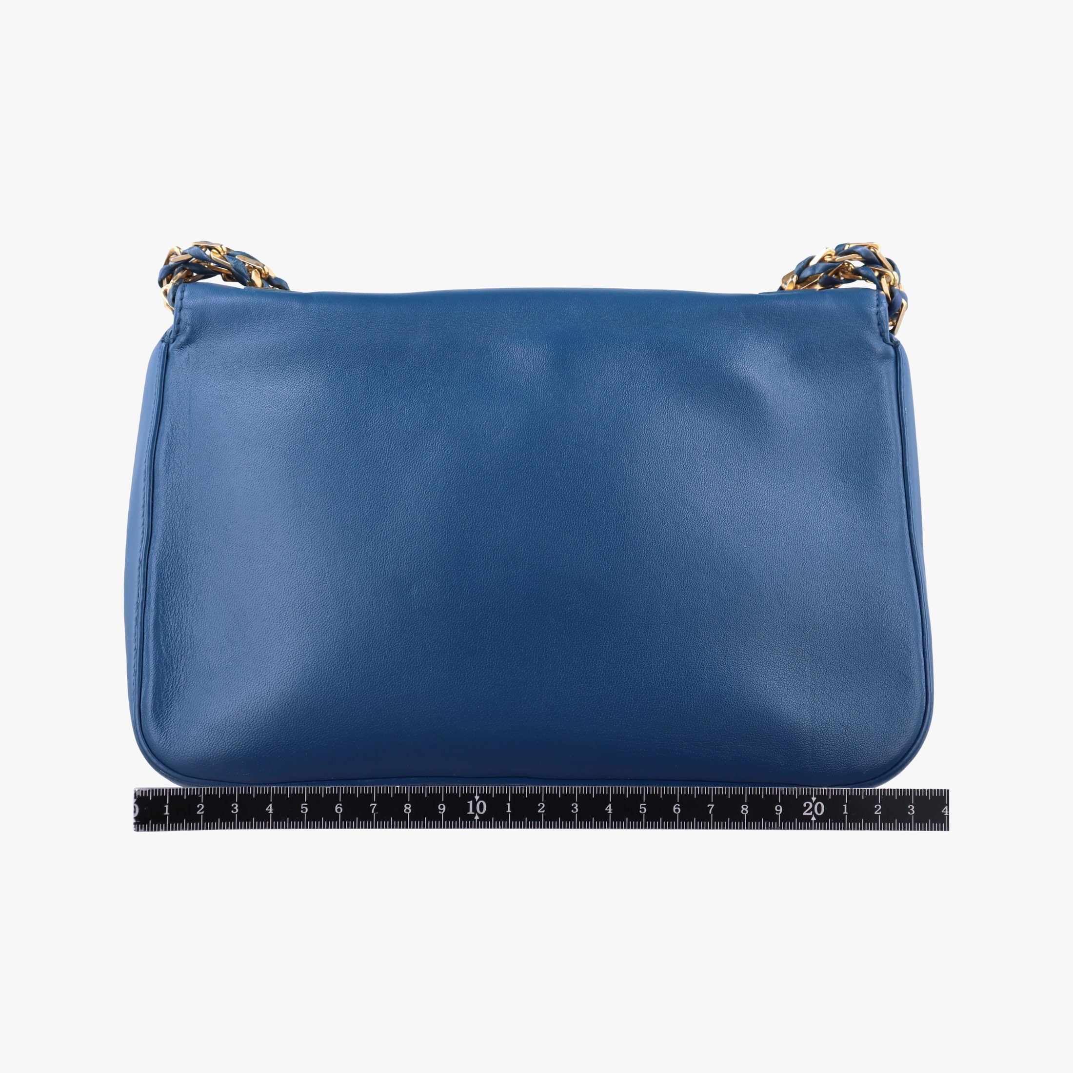 Pre-owned Fendi Be Baguette Blue lambskin 8BR677 shoulderbag | stylenewstar