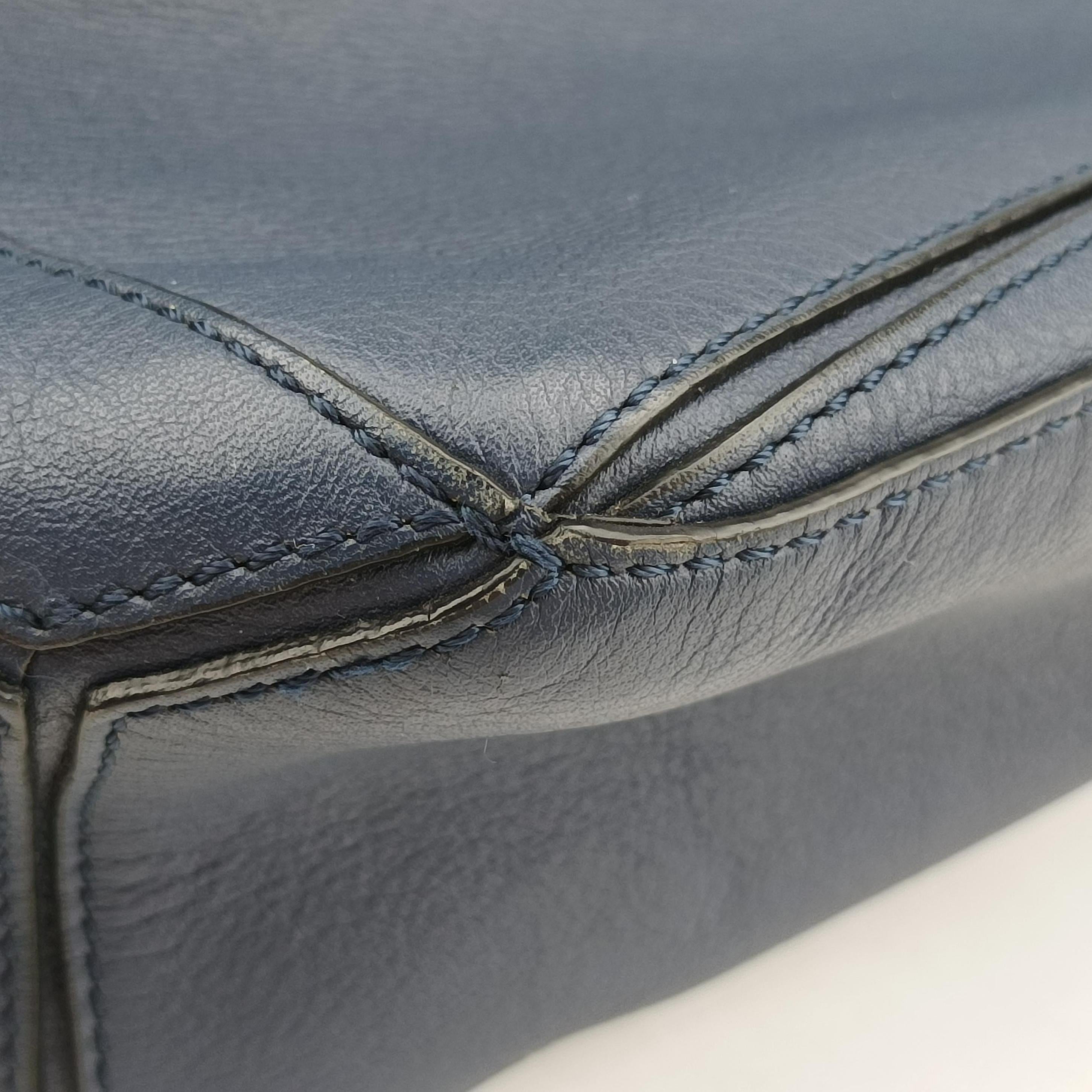 Pre-owned Loewe Puzzle Navy Leather  bum bag/waist bag | stylenewstar