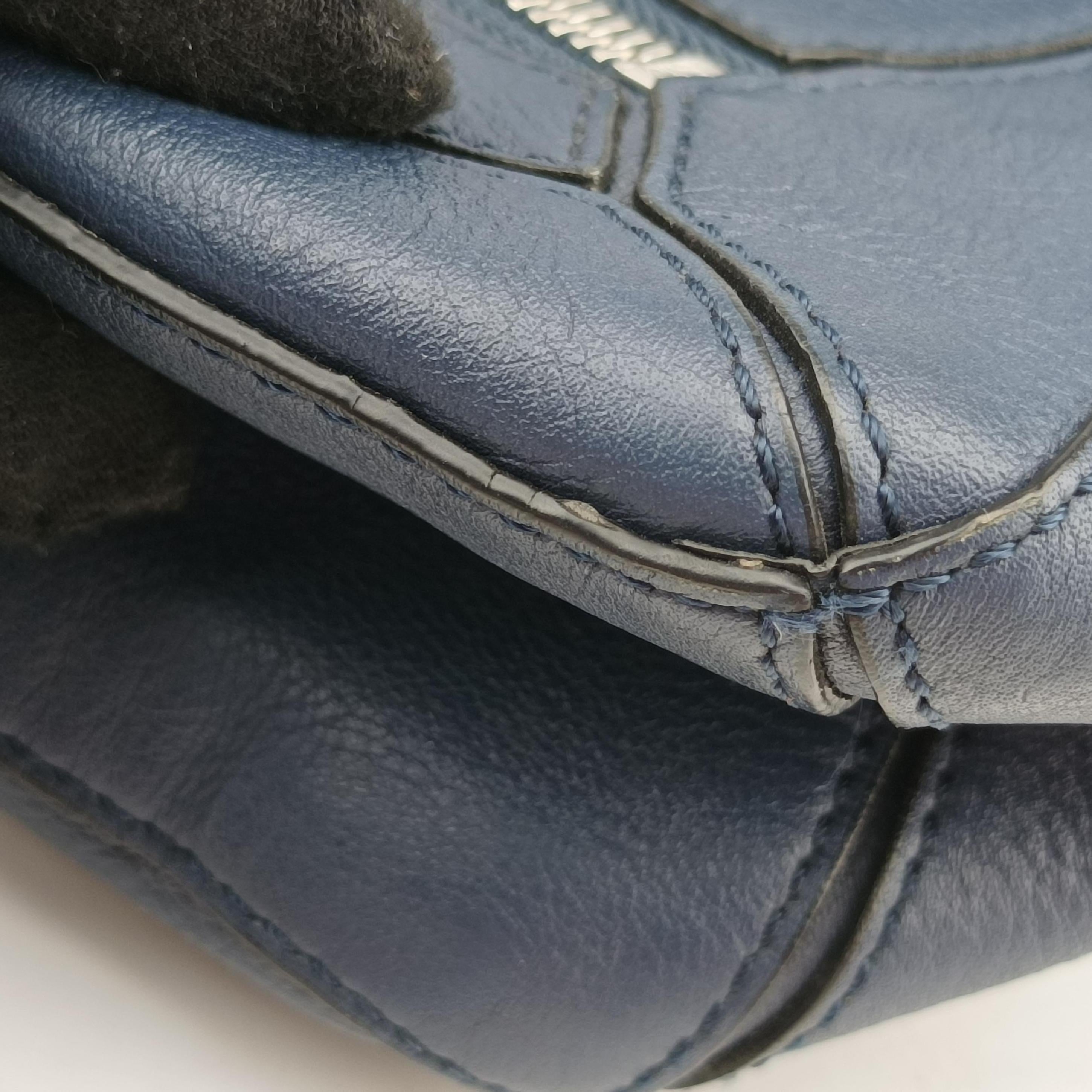 Pre-owned Loewe Puzzle Navy Leather  bum bag/waist bag | stylenewstar