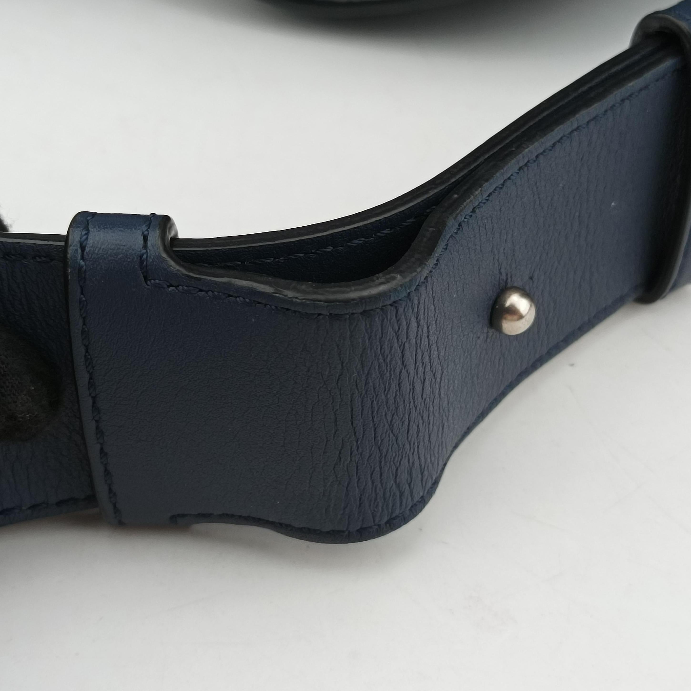 Pre-owned Loewe Puzzle Navy Leather  bum bag/waist bag | stylenewstar
