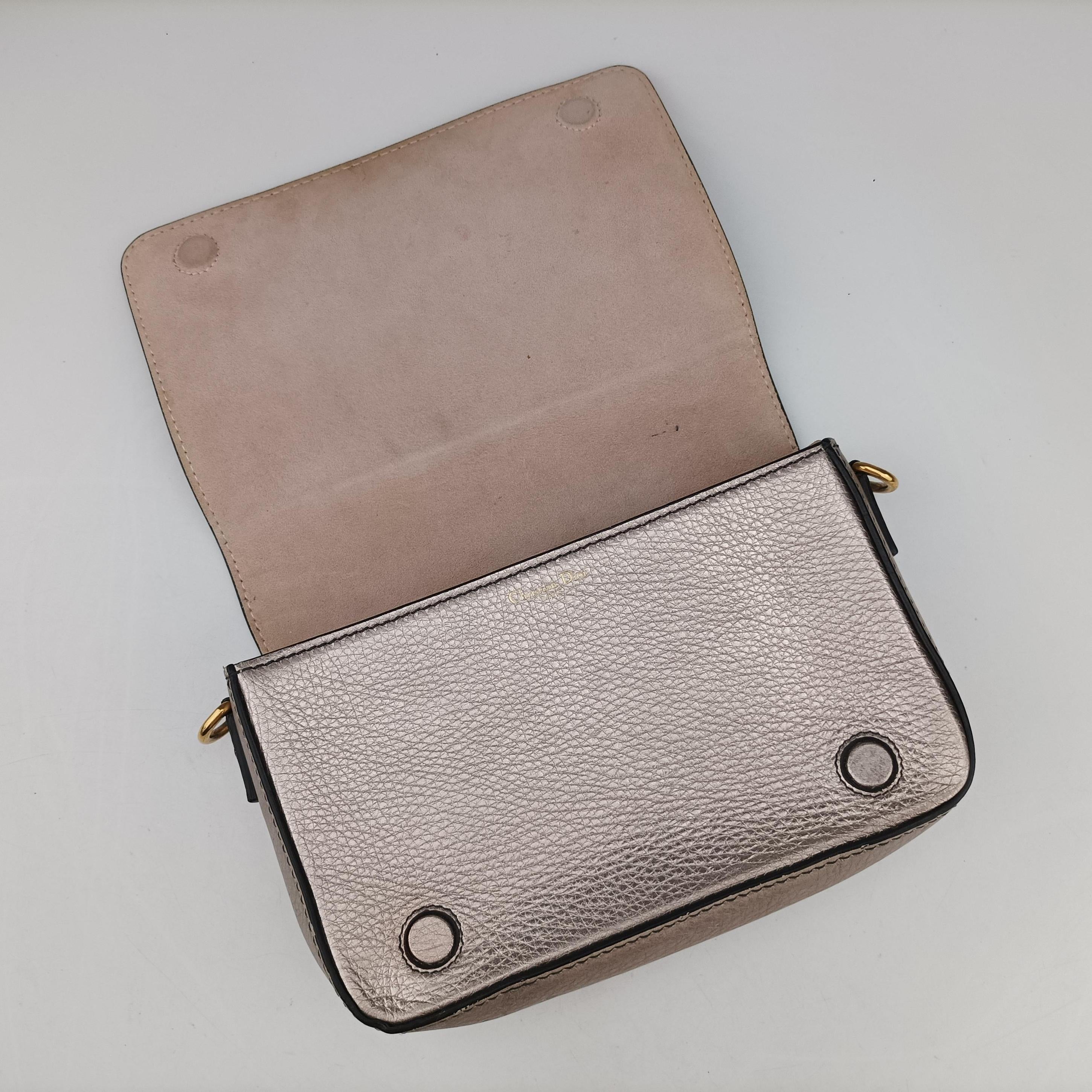Pre-owned Christian Dior flap Gold leather  clutchbag | stylenewstar
