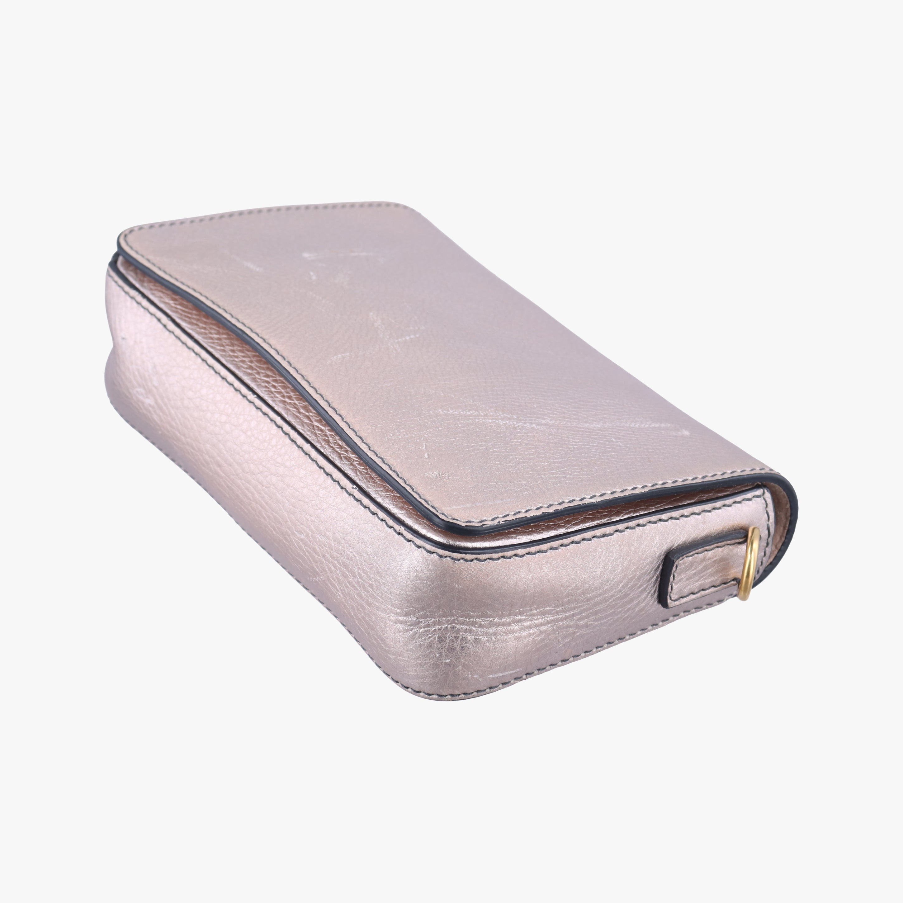 Pre-owned Christian Dior flap Gold leather  clutchbag | stylenewstar
