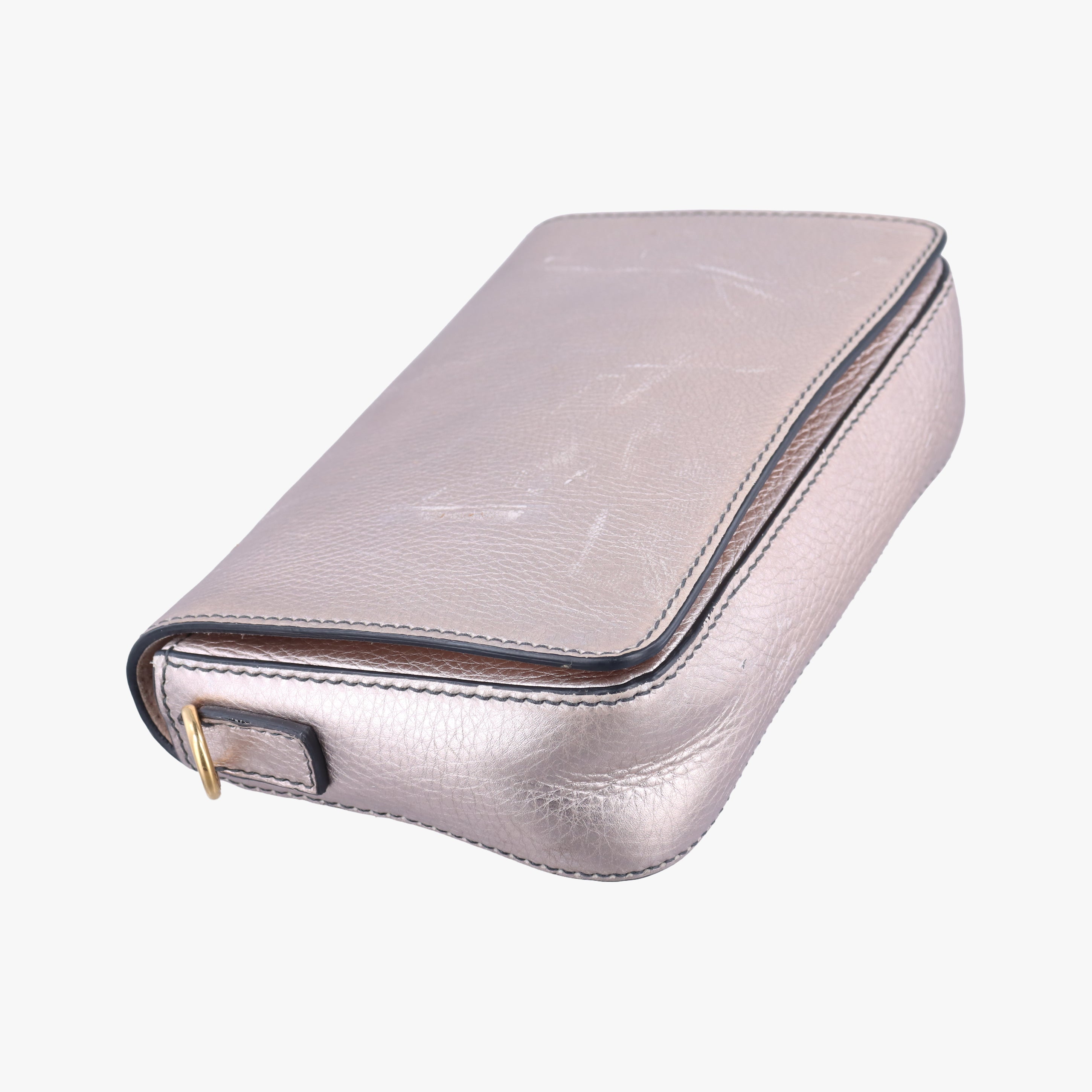 Pre-owned Christian Dior flap Gold leather  clutchbag | stylenewstar