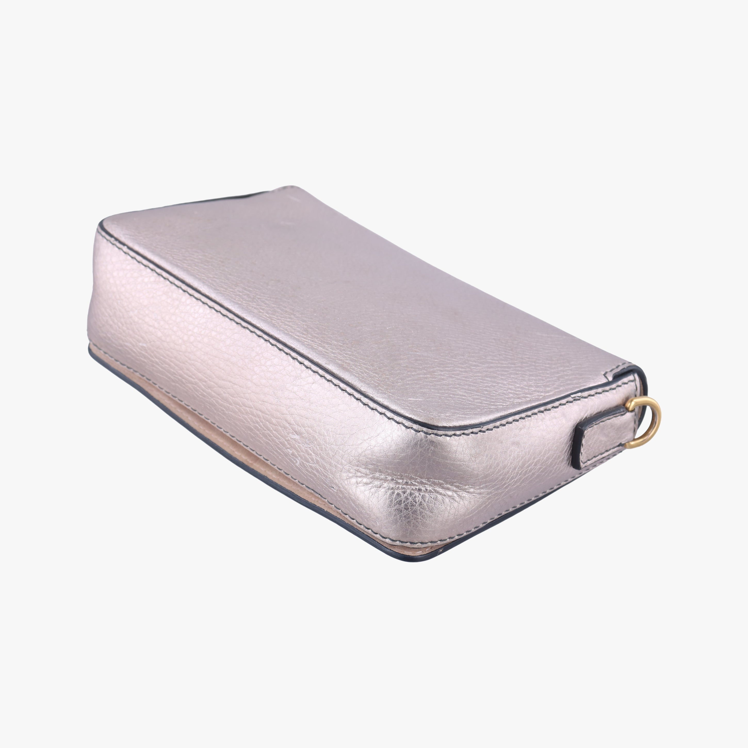 Pre-owned Christian Dior flap Gold leather  clutchbag | stylenewstar