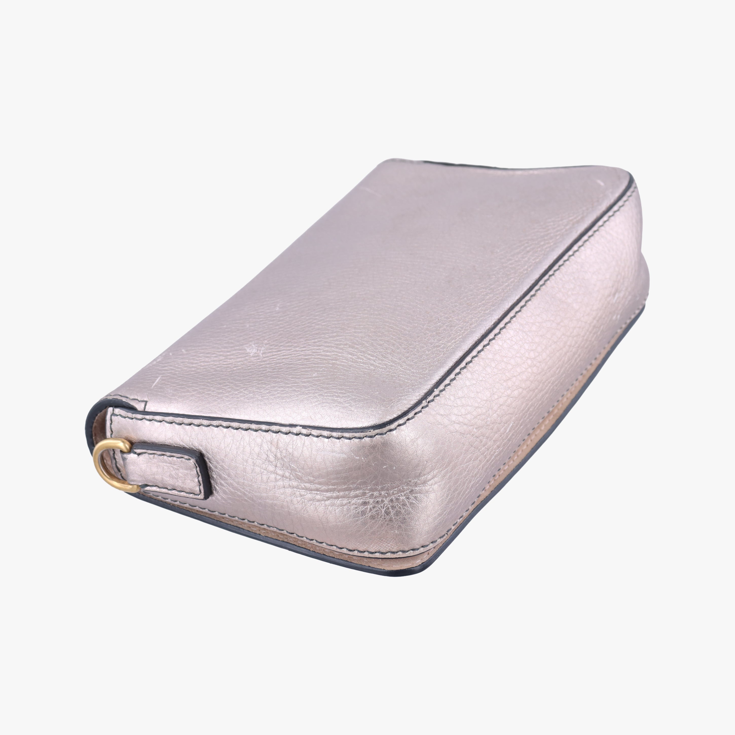 Pre-owned Christian Dior flap Gold leather  clutchbag | stylenewstar