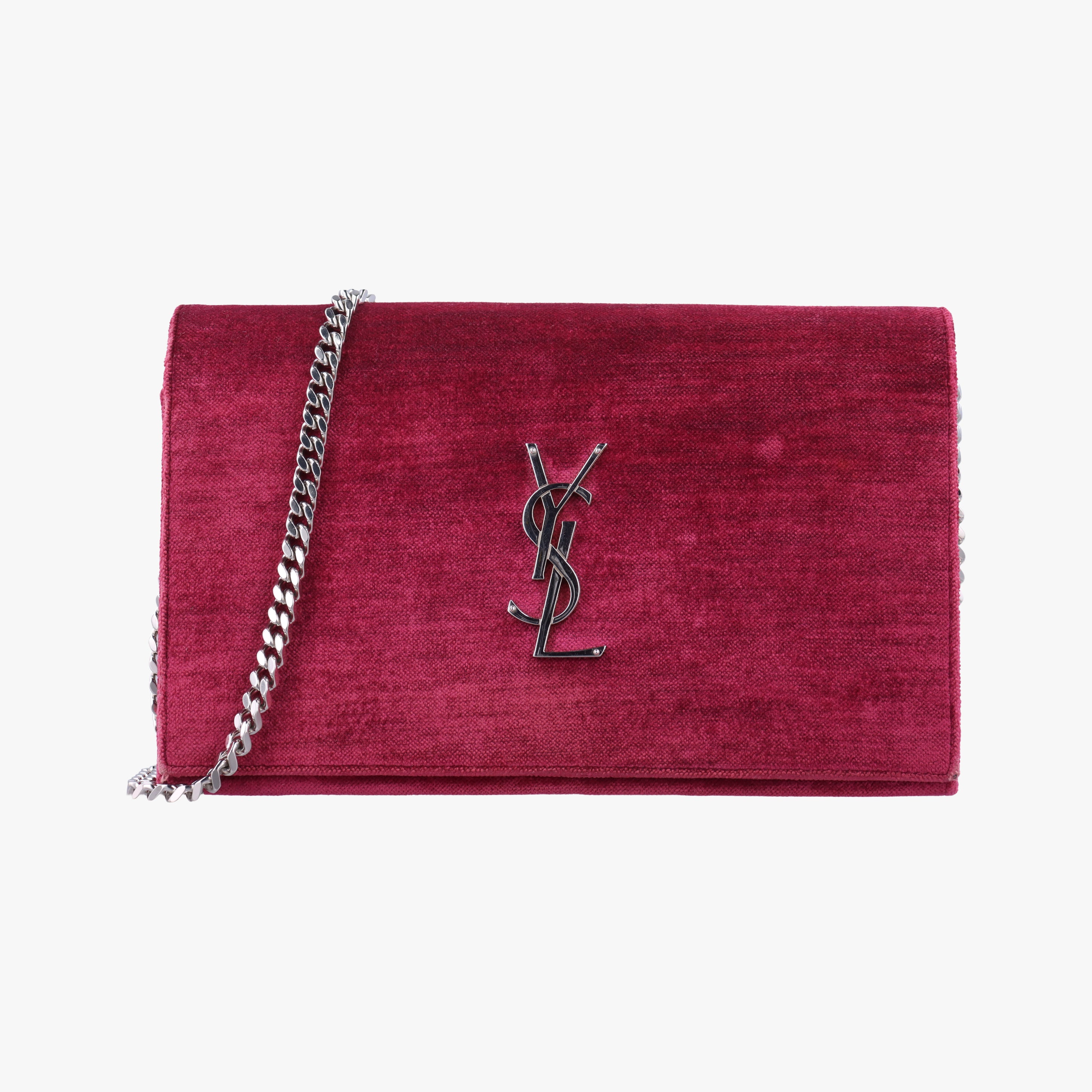 Pre-owned Yves Saint Laurent KATE Rose velour 377829 shoulderbag | stylenewstar