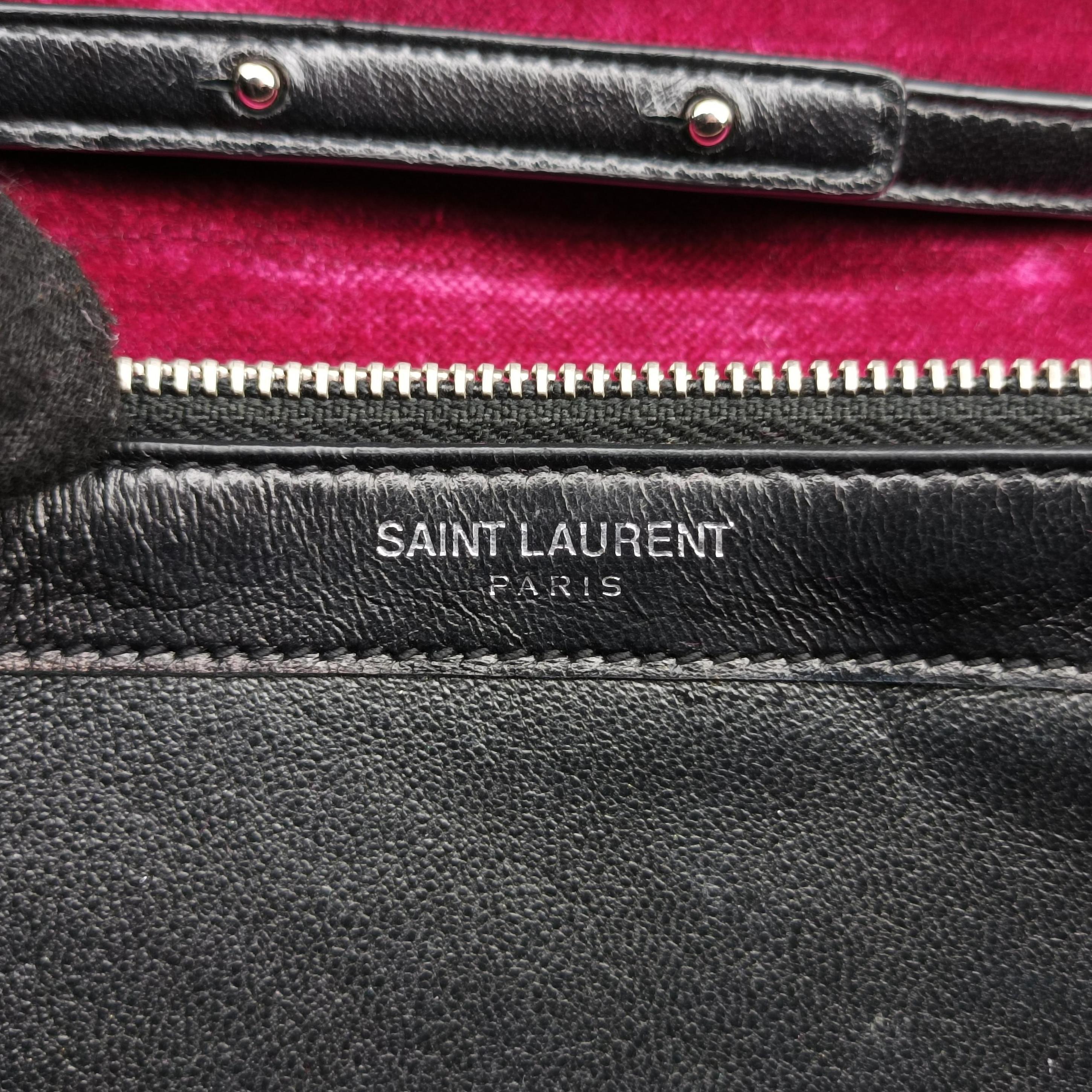 Pre-owned Yves Saint Laurent KATE Rose velour 377829 shoulderbag | stylenewstar
