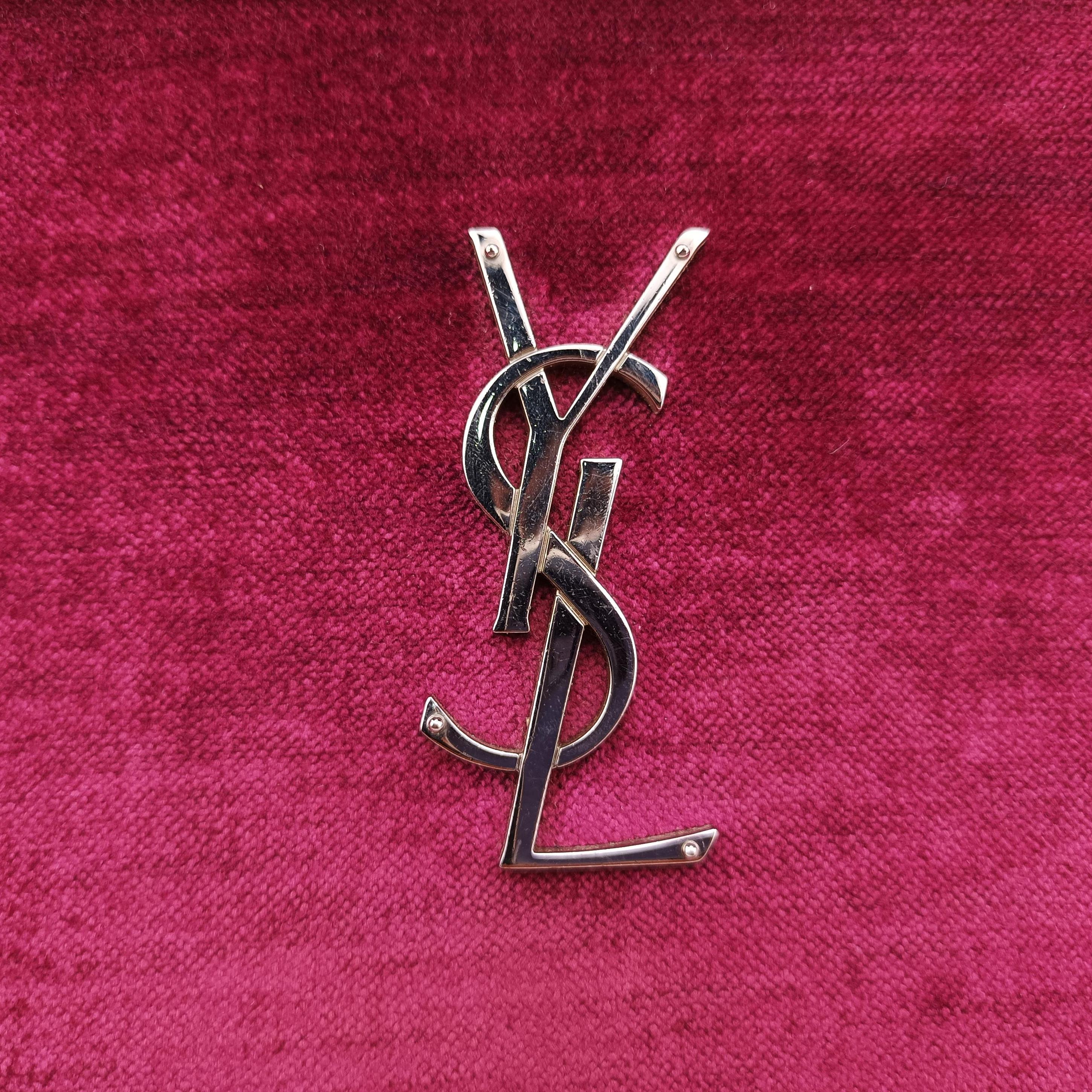 Pre-owned Yves Saint Laurent KATE Rose velour 377829 shoulderbag | stylenewstar