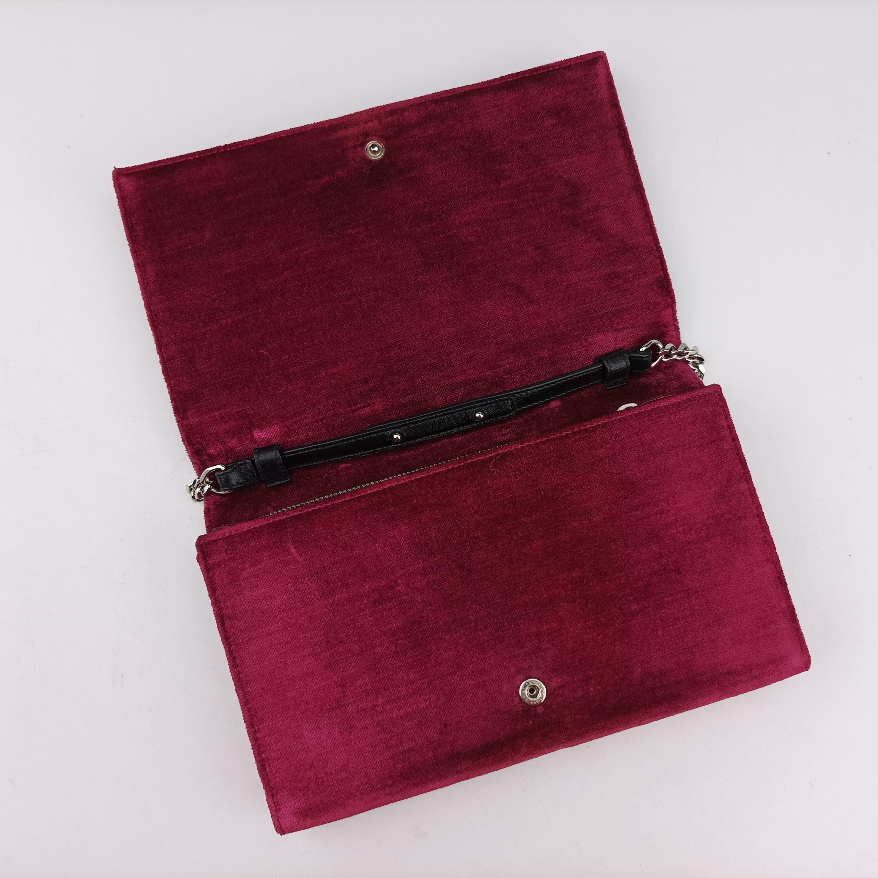 Pre-owned Yves Saint Laurent KATE Rose velour 377829 shoulderbag | stylenewstar