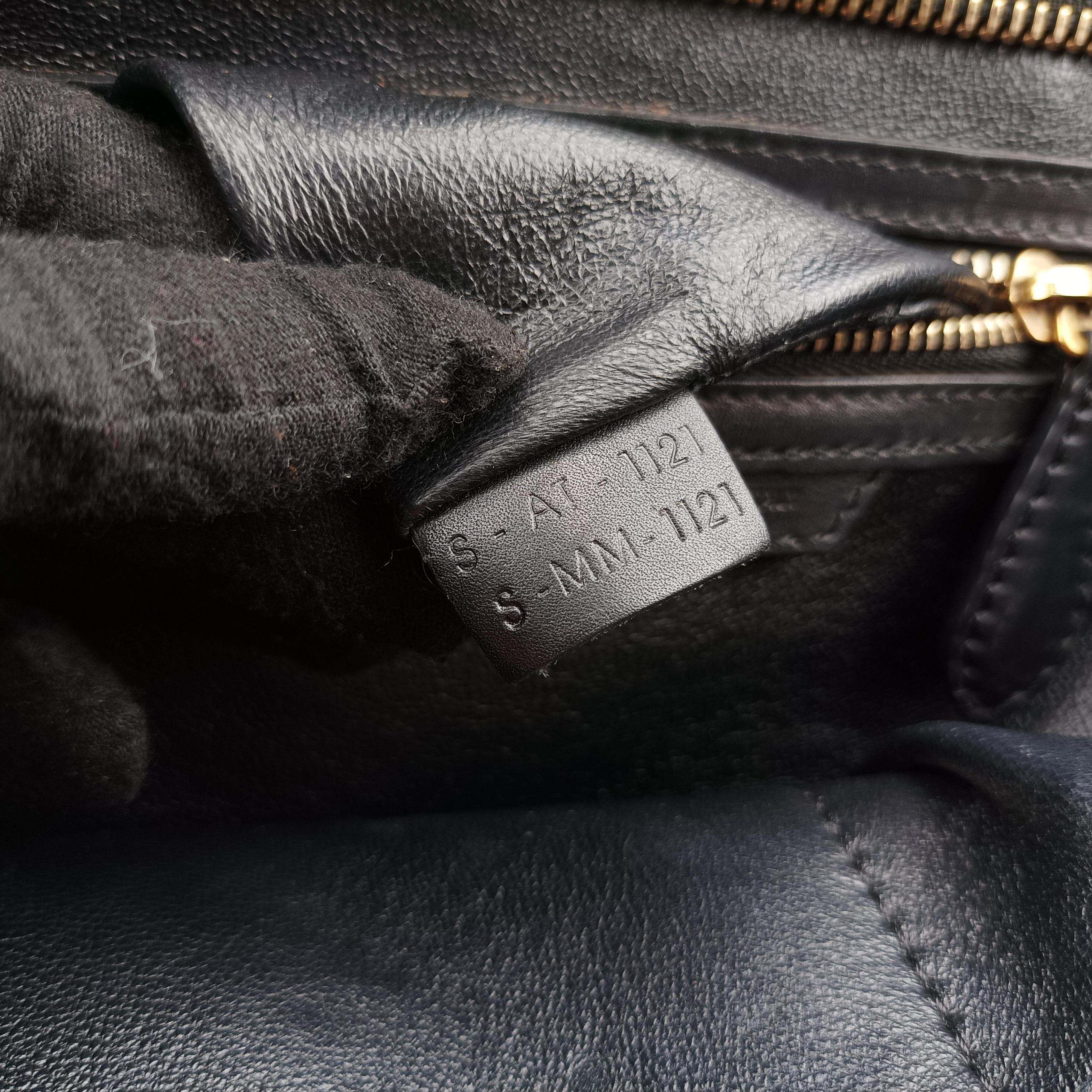 Pre-owned Celine Luggage Mini Shopper Black×Multicolour Canvas ×Leather  handbag | stylenewstar