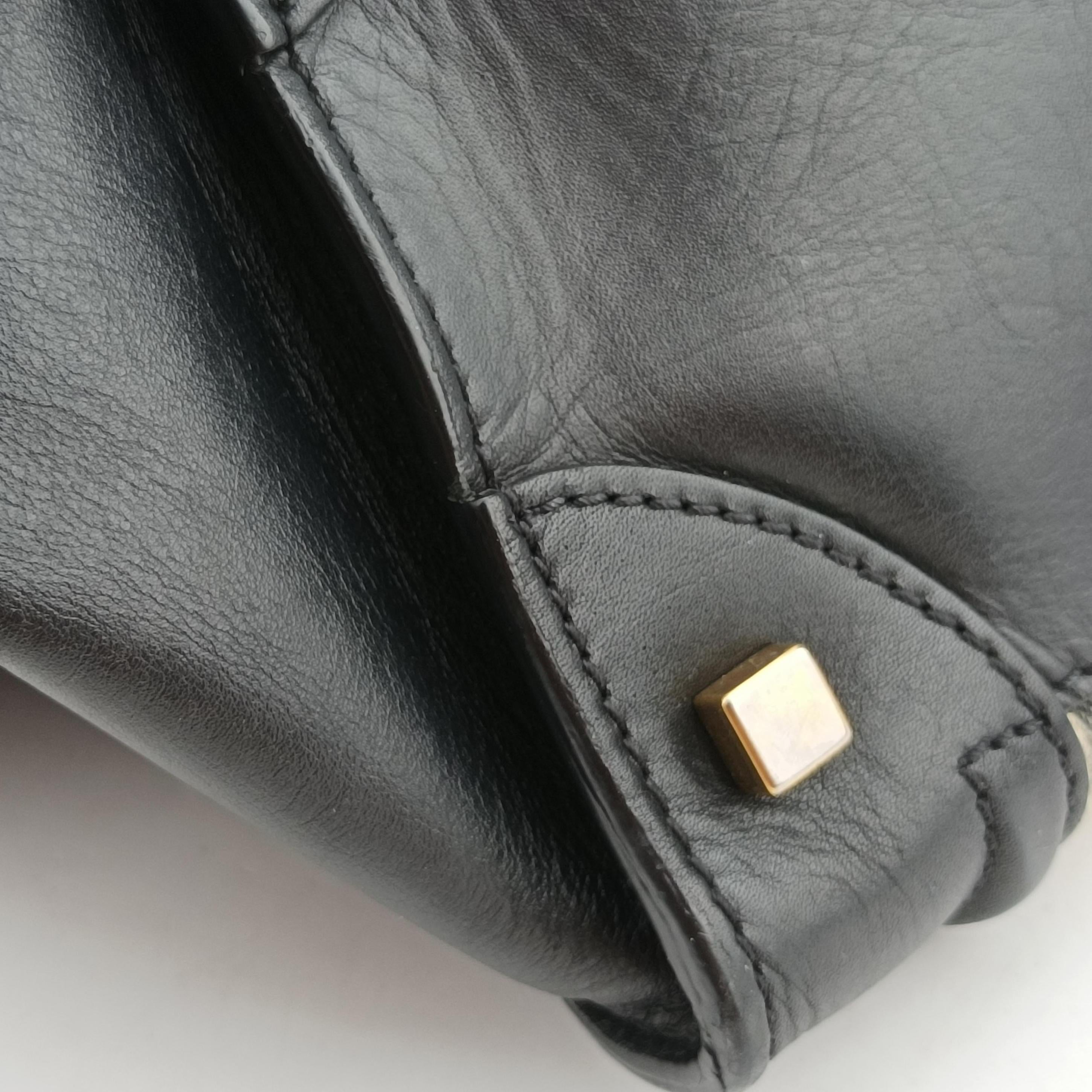 Pre-owned Celine Luggage Mini Shopper Black×Multicolour Canvas ×Leather  handbag | stylenewstar