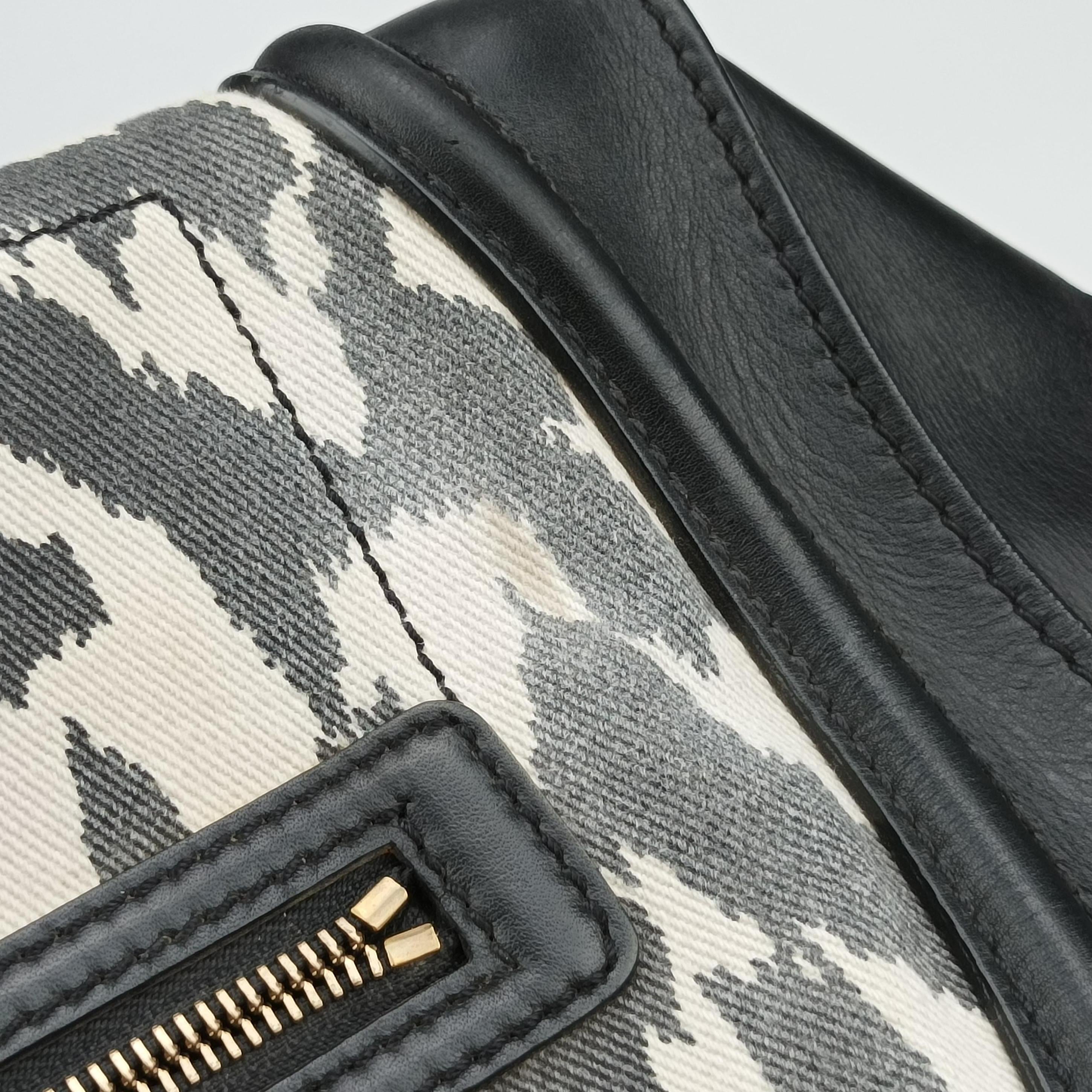 Pre-owned Celine Luggage Mini Shopper Black×Multicolour Canvas ×Leather  handbag | stylenewstar