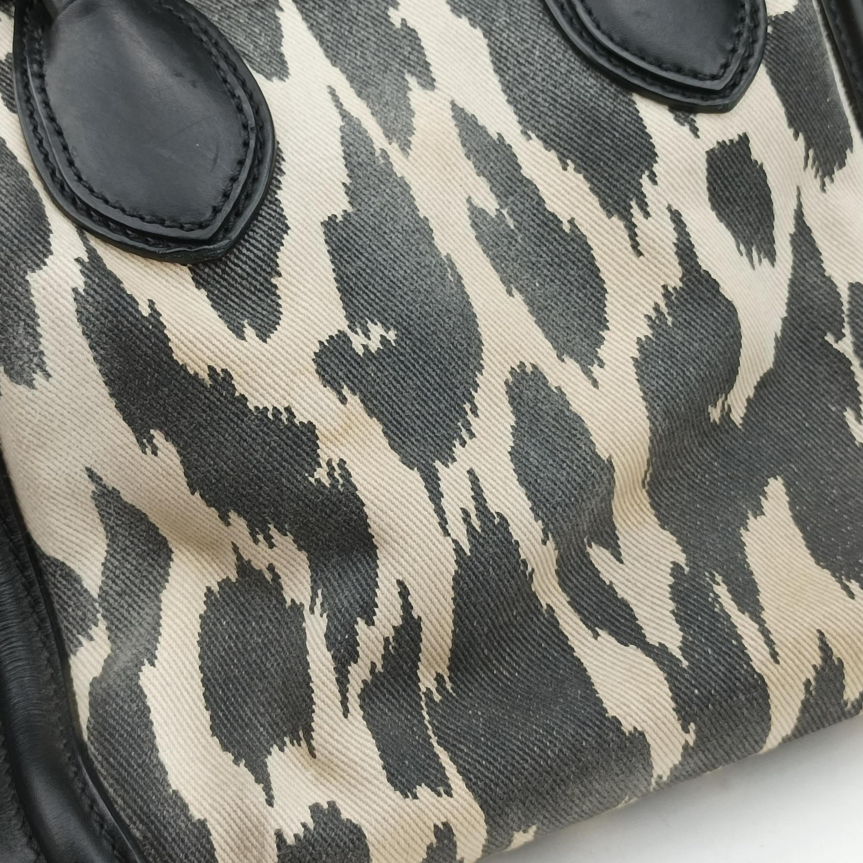 Pre-owned Celine Luggage Mini Shopper Black×Multicolour Canvas ×Leather  handbag | stylenewstar