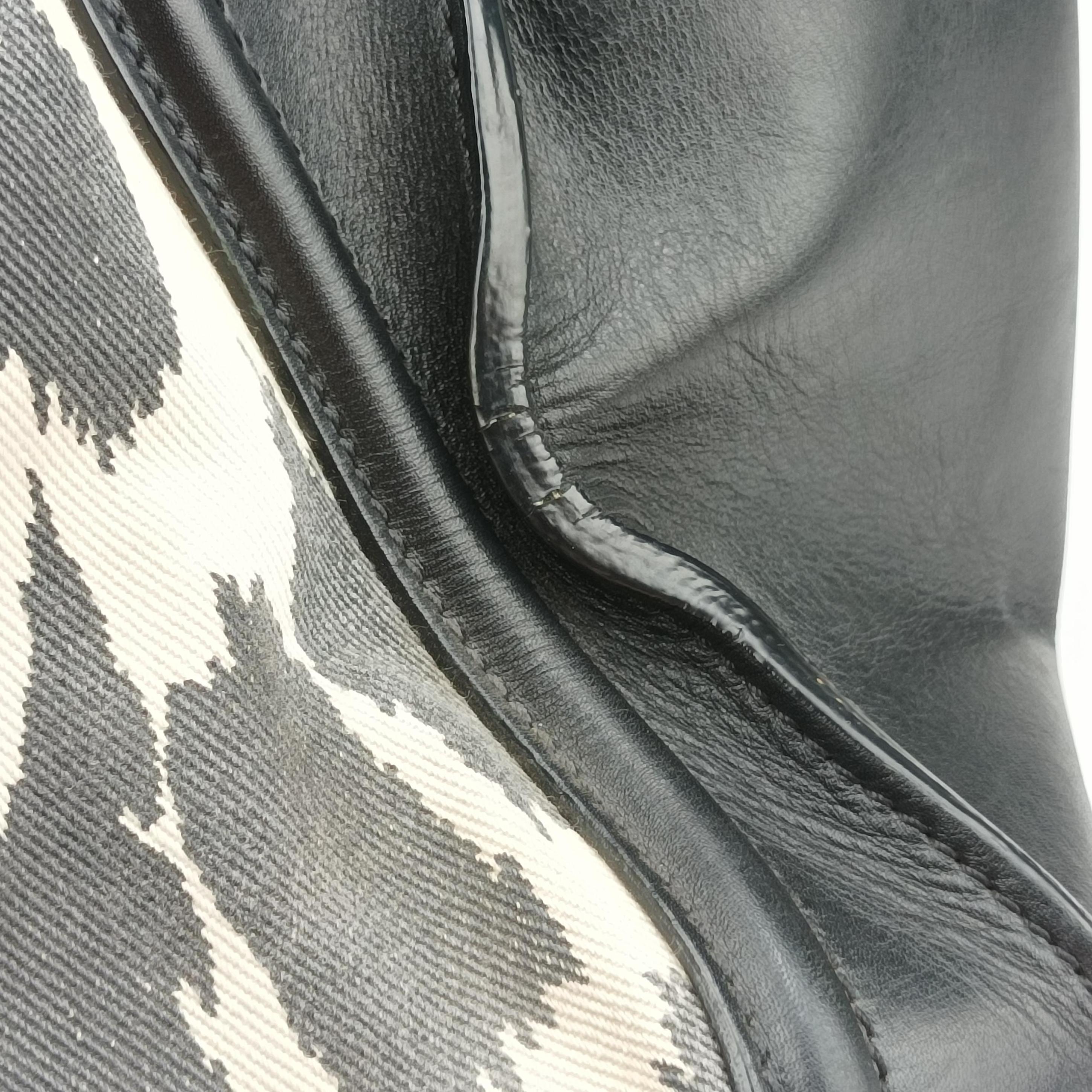Pre-owned Celine Luggage Mini Shopper Black×Multicolour Canvas ×Leather  handbag | stylenewstar