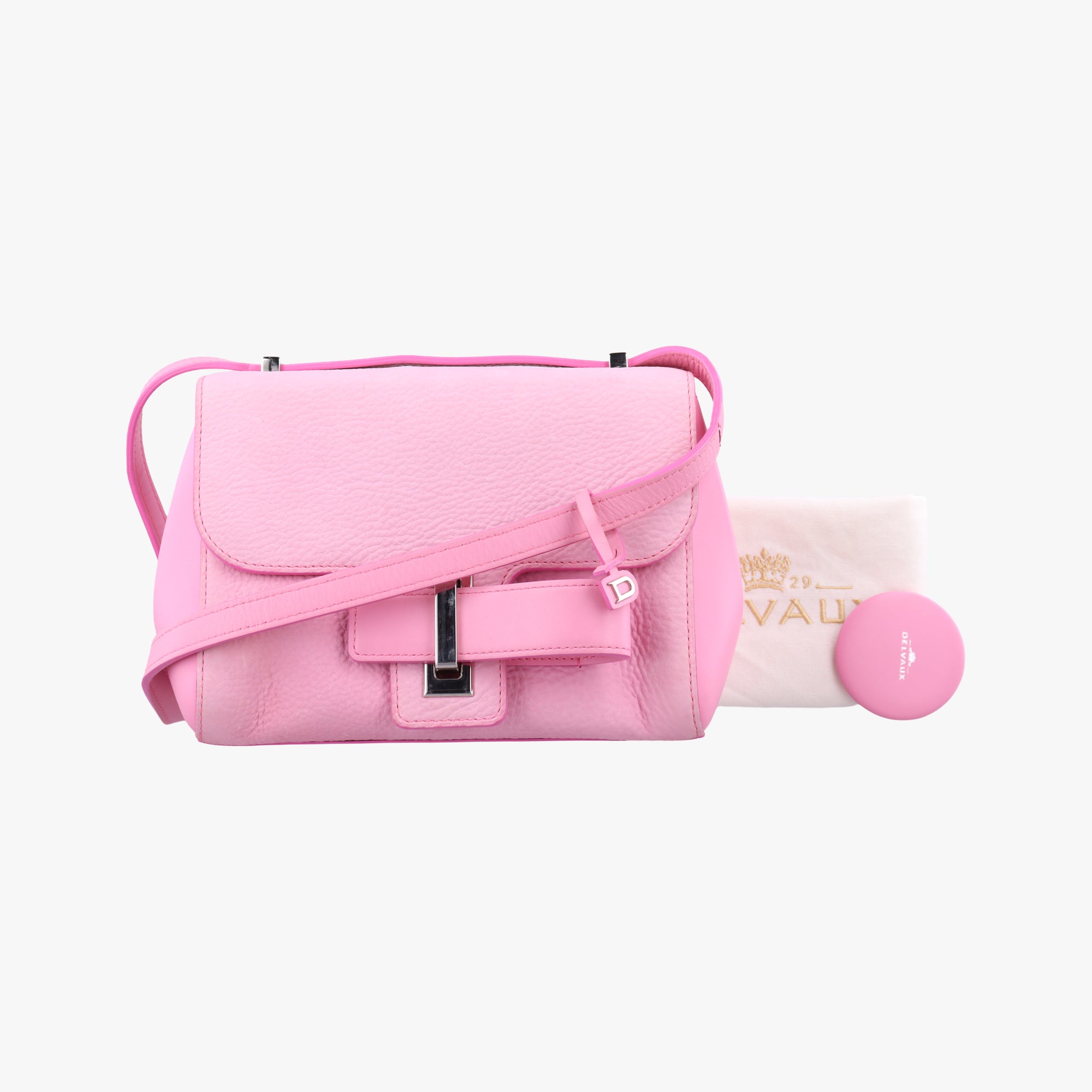 Secondhand Delvaux Simplissime City Mini Pink Suede×leather  shoulderbag | stylenewstar