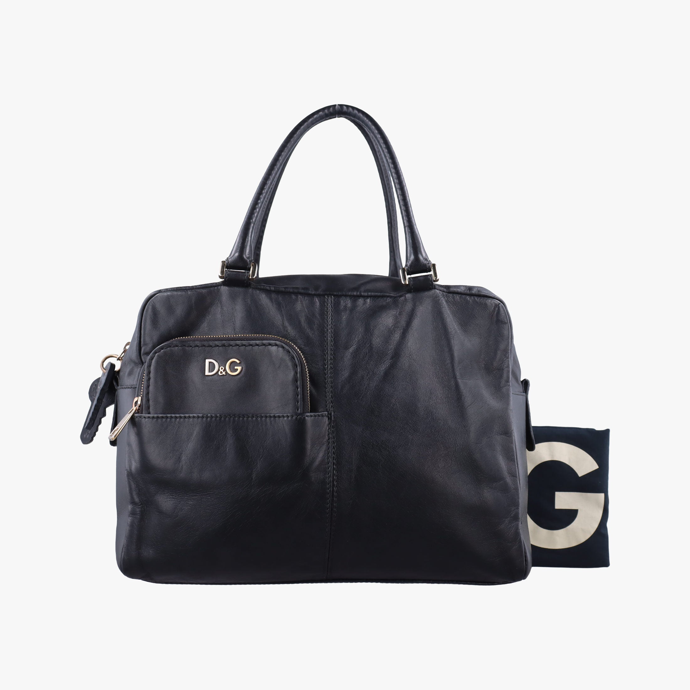 Vintage Dolce & Gabbana Mindy Black Leather  handbag | stylenewstar