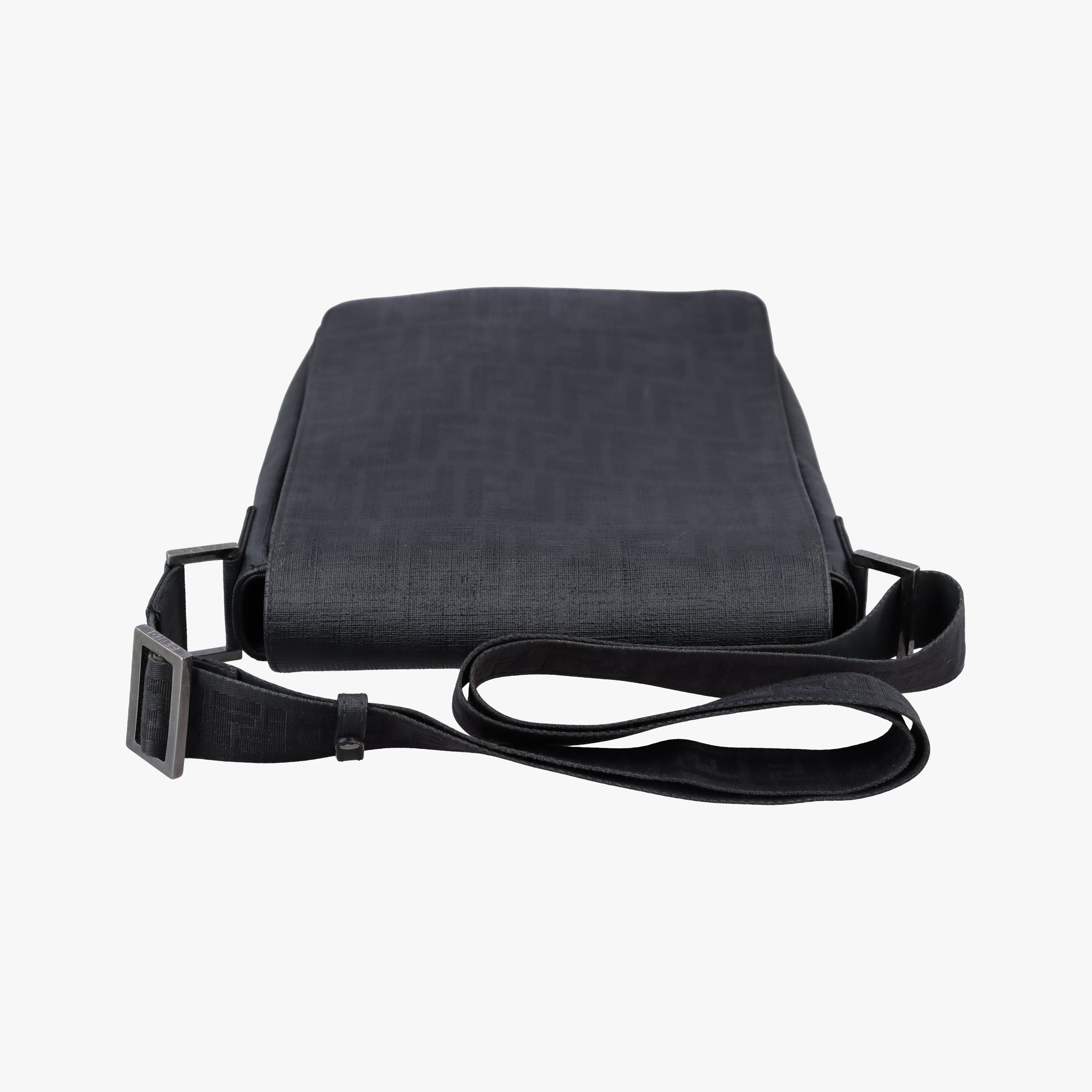 Pre-owned Fendi Zucca black PVC coated canvas 7VA215 shoulderbag | stylenewstar