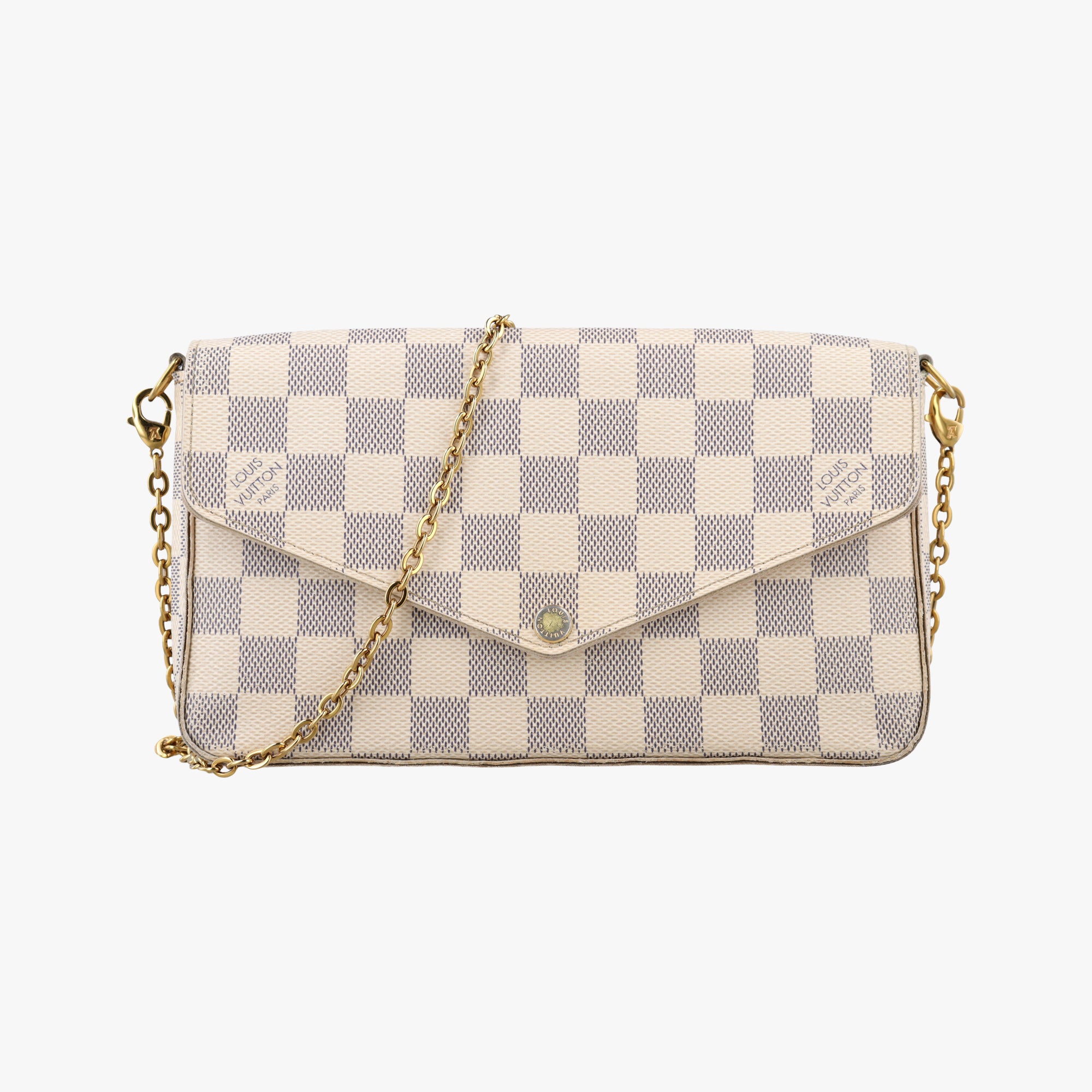Pre-owned Louis Vuitton Pochette FeLICIE Azur Damier Canvas N63106 shoulderbag | stylenewstar