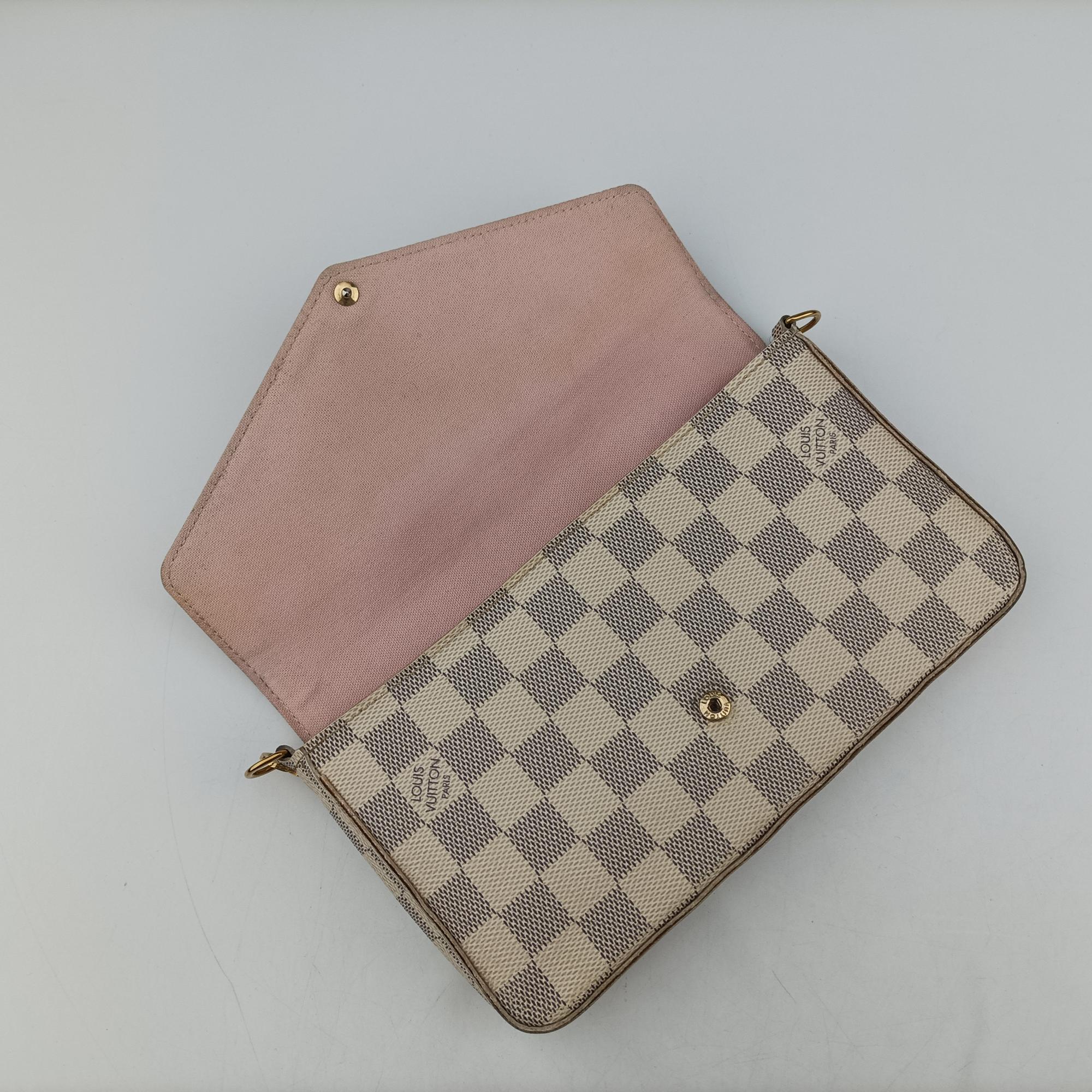 Pre-owned Louis Vuitton Pochette FeLICIE Azur Damier Canvas N63106 shoulderbag | stylenewstar