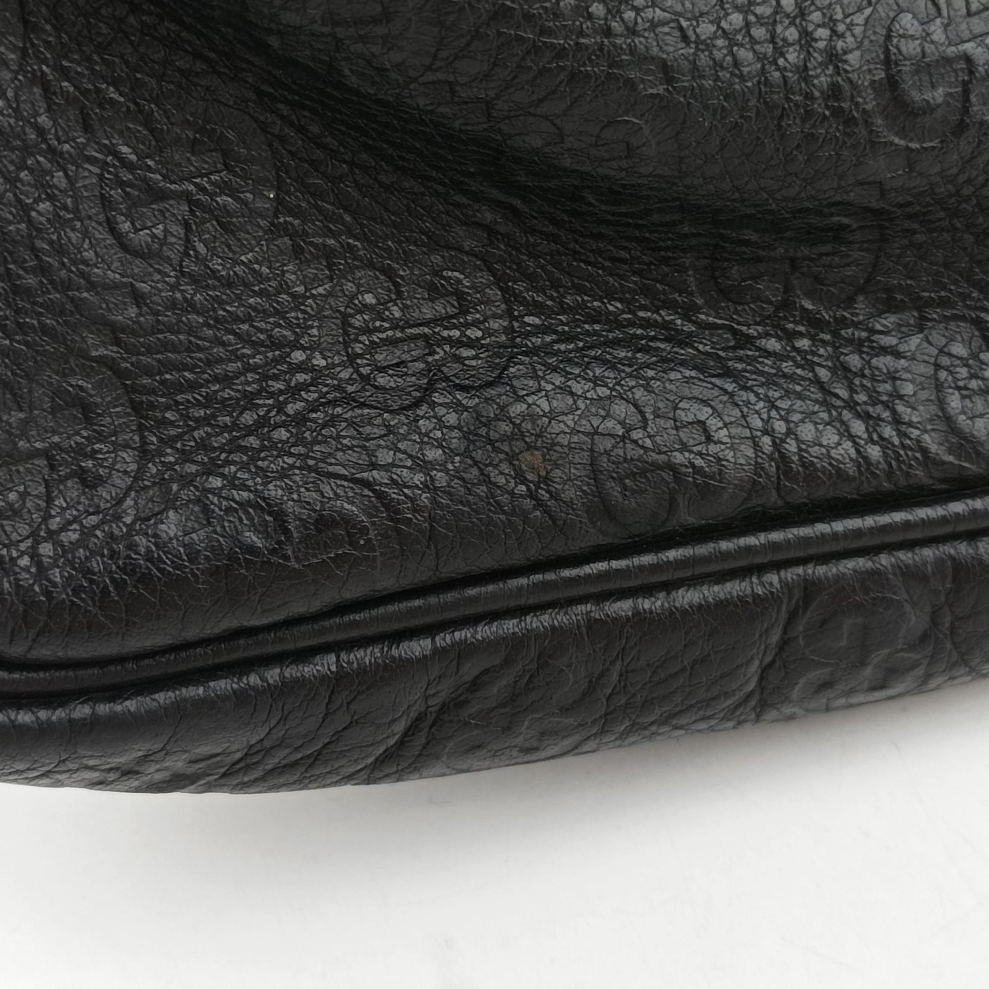 Pre-owned Gucci Guccissima Business Black Leather 208463 handbag | stylenewstar