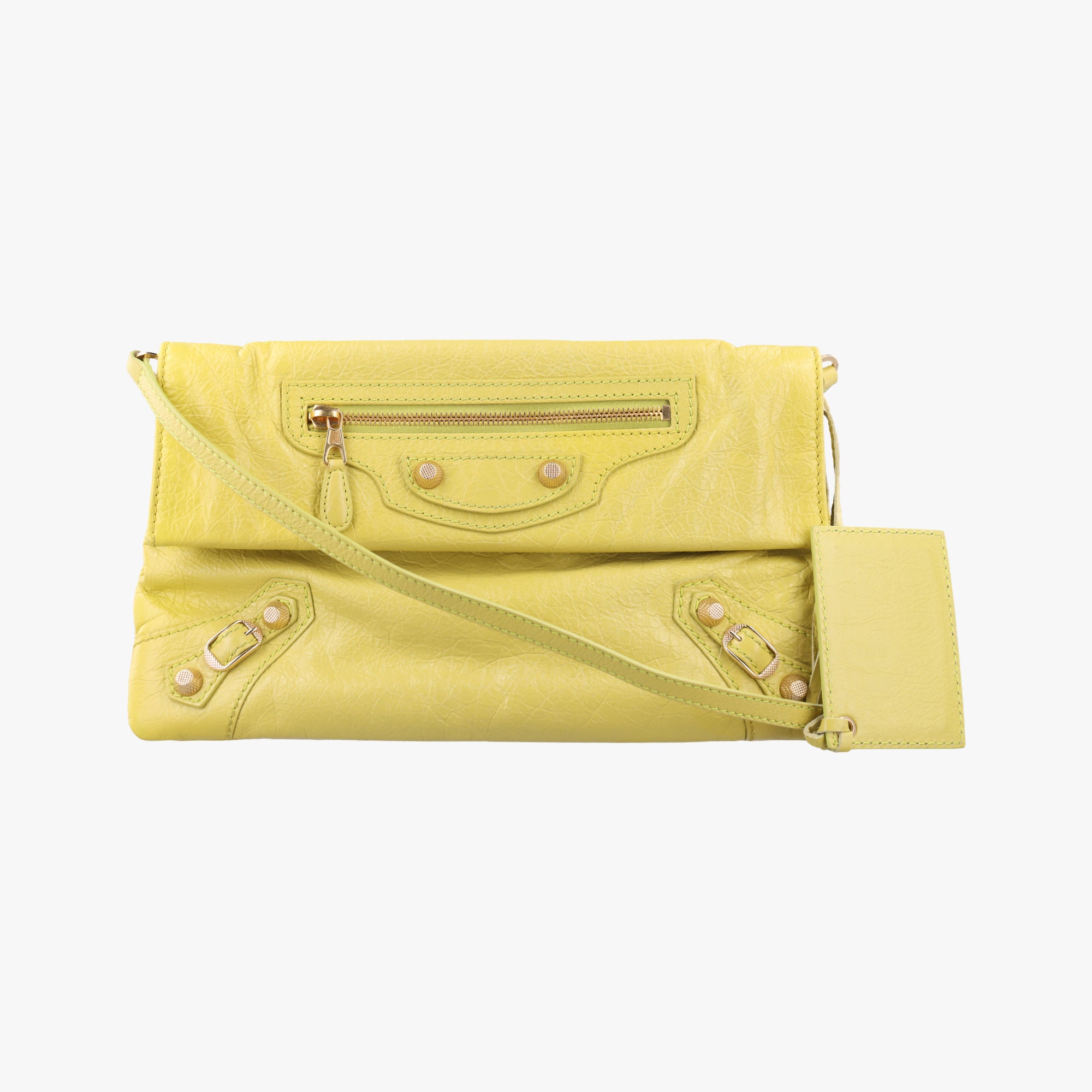 Pre-owned Balenciaga Envelop Yellow lambskin  shoulderbag | stylenewstar