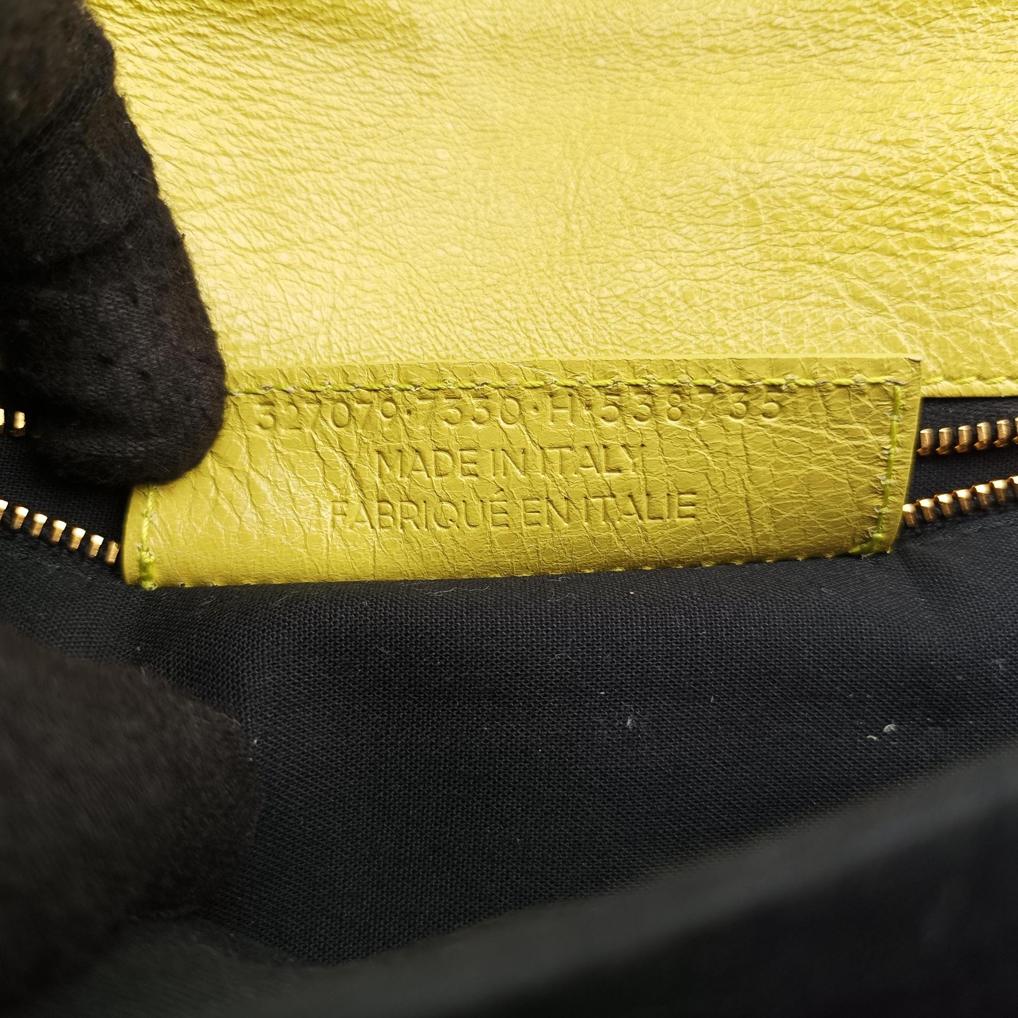 Pre-owned Balenciaga Envelop Yellow lambskin  shoulderbag | stylenewstar