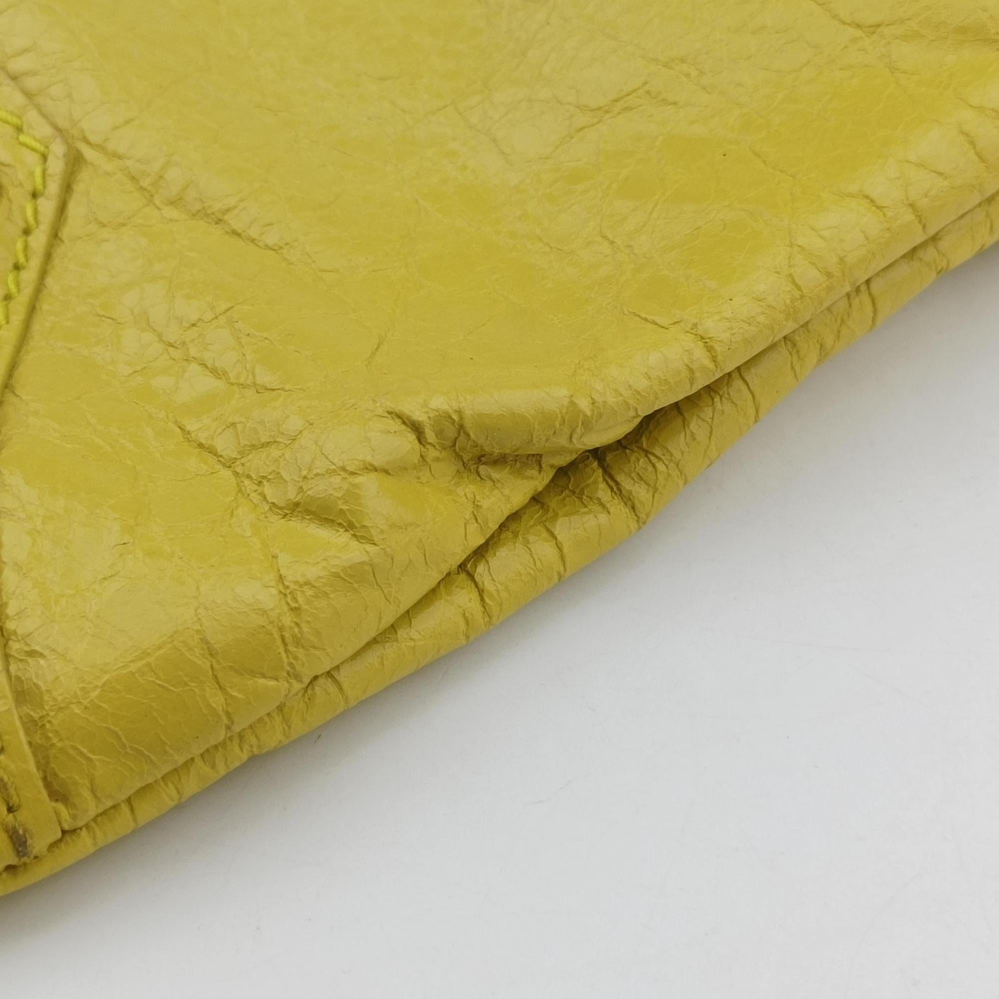 Pre-owned Balenciaga Envelop Yellow lambskin  shoulderbag | stylenewstar