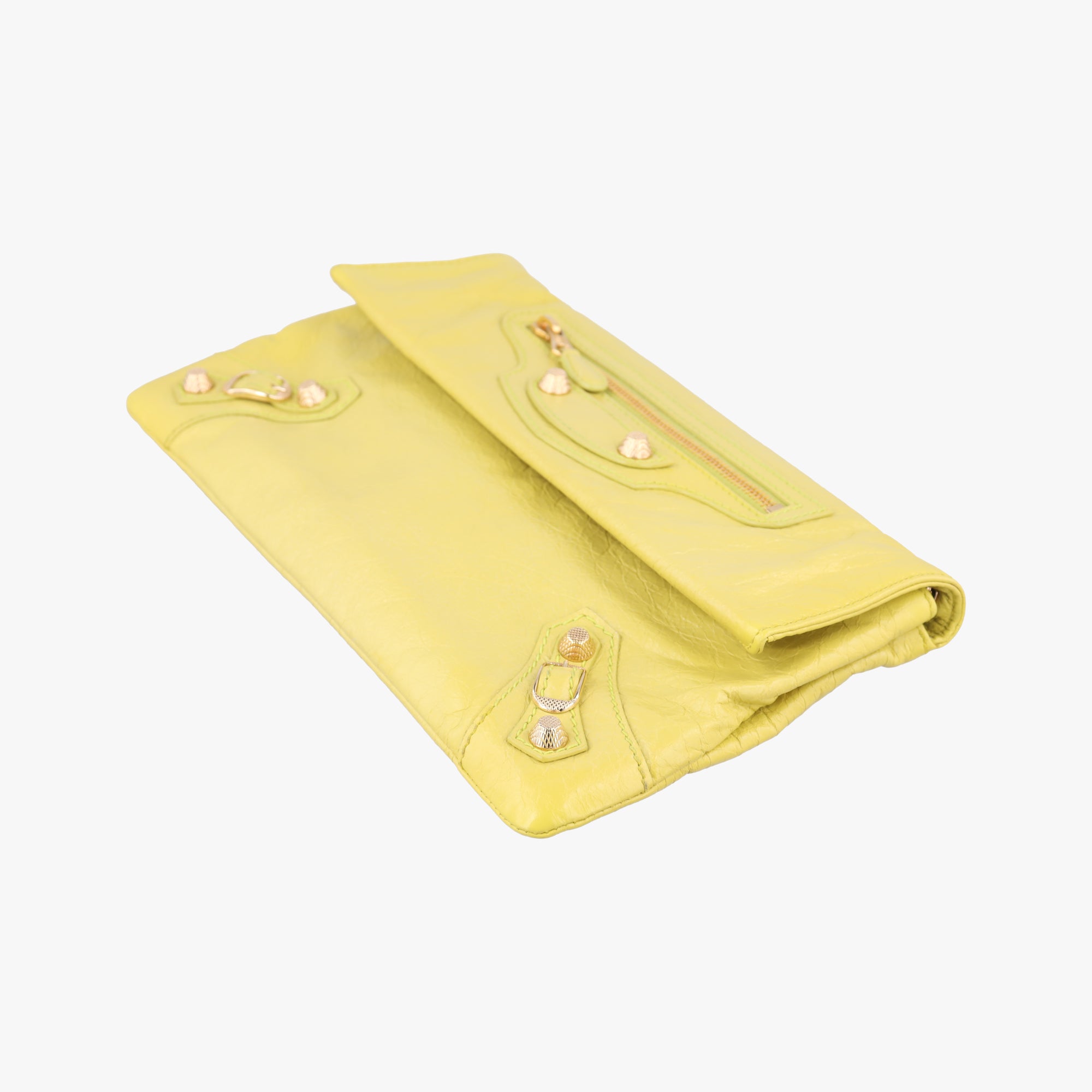 Pre-owned Balenciaga Envelop Yellow lambskin  shoulderbag | stylenewstar
