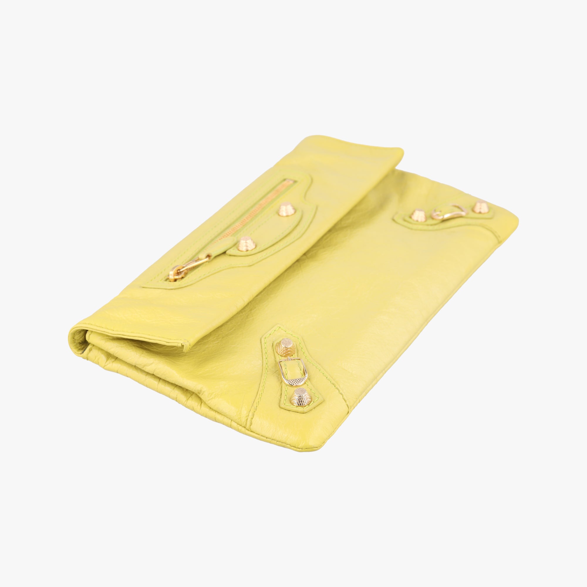 Pre-owned Balenciaga Envelop Yellow lambskin  shoulderbag | stylenewstar