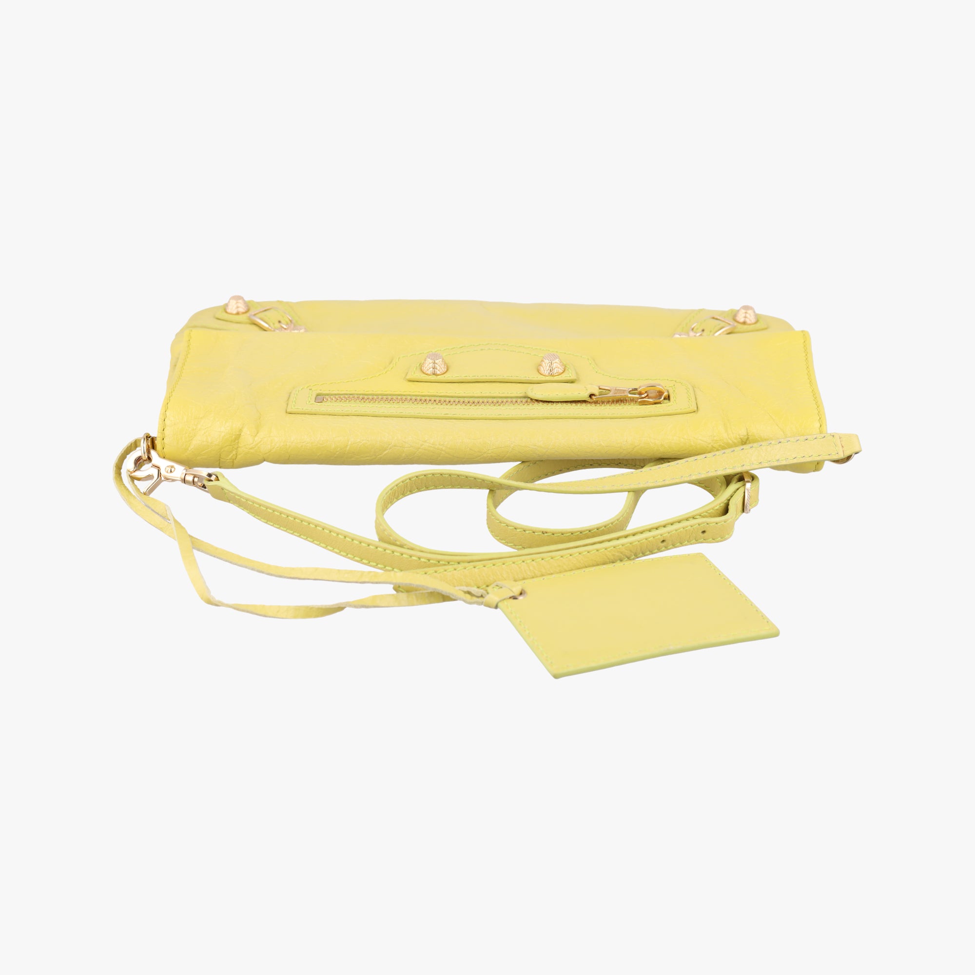 Pre-owned Balenciaga Envelop Yellow lambskin  shoulderbag | stylenewstar