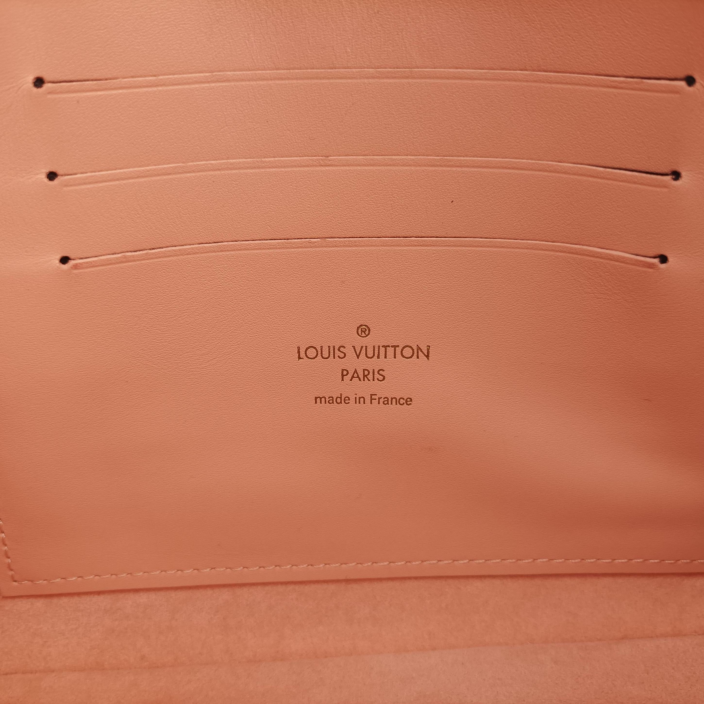 Vintage Louis Vuitton Pochette Double Zip EBENE×Rose Ballerine Damier Canvas N60254 shoulderbag | stylenewstar