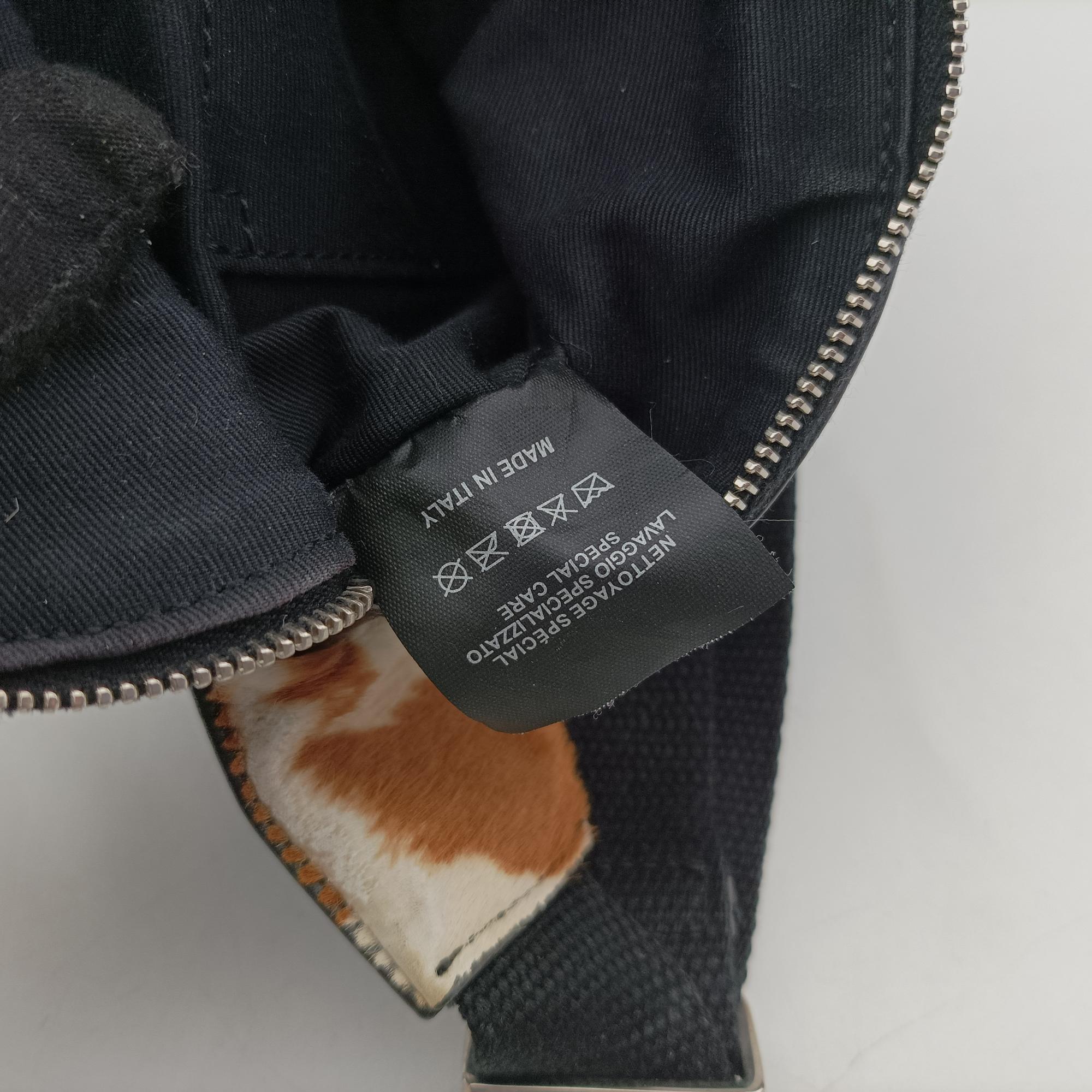 Pre-owned Yves Saint Laurent Cow Print Star Black×Multicolour ponyhair 557831 bum bag/waist bag | stylenewstar