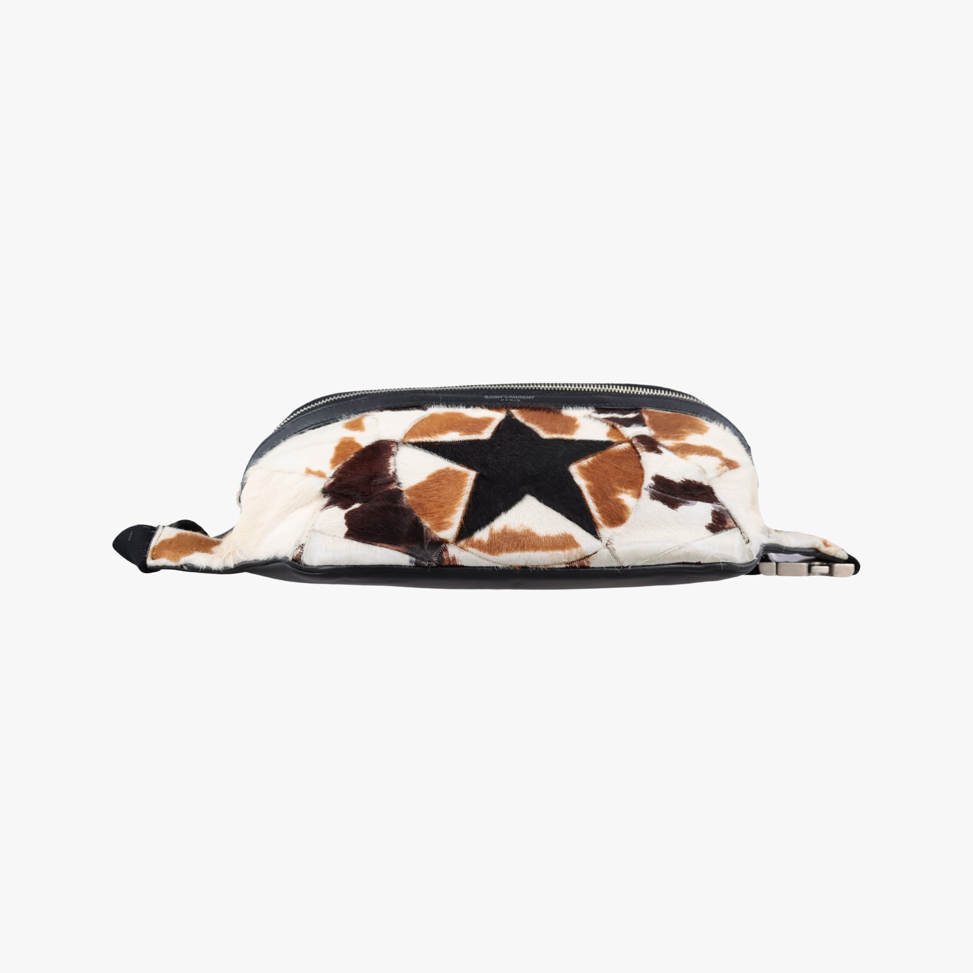 Pre-owned Yves Saint Laurent Cow Print Star Black×Multicolour ponyhair 557831 bum bag/waist bag | stylenewstar