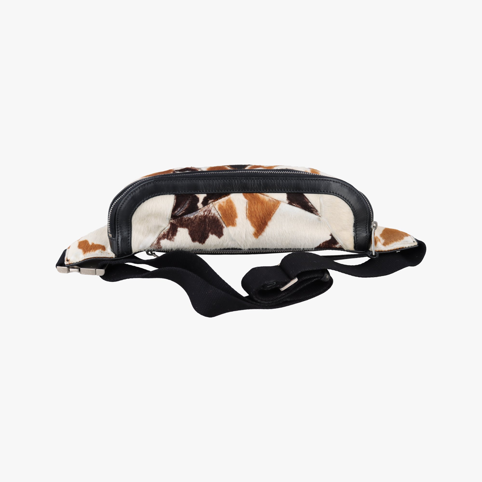 Pre-owned Yves Saint Laurent Cow Print Star Black×Multicolour ponyhair 557831 bum bag/waist bag | stylenewstar