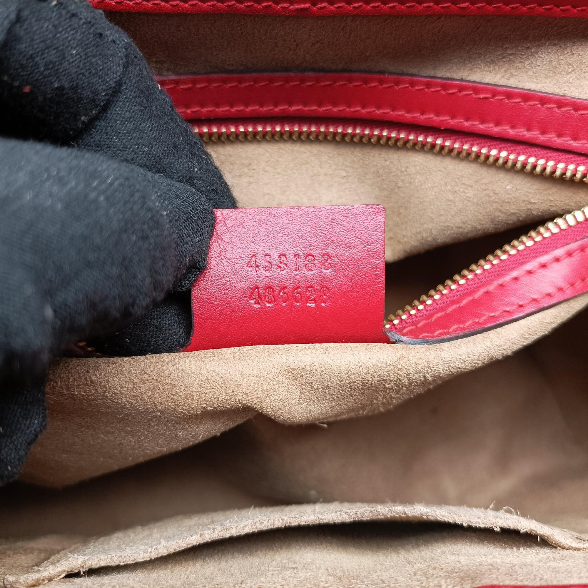 Pre-owned Gucci Padlock Beige × Red × Multi PVC coated canvas×leather 453188 shoulderbag | stylenewstar