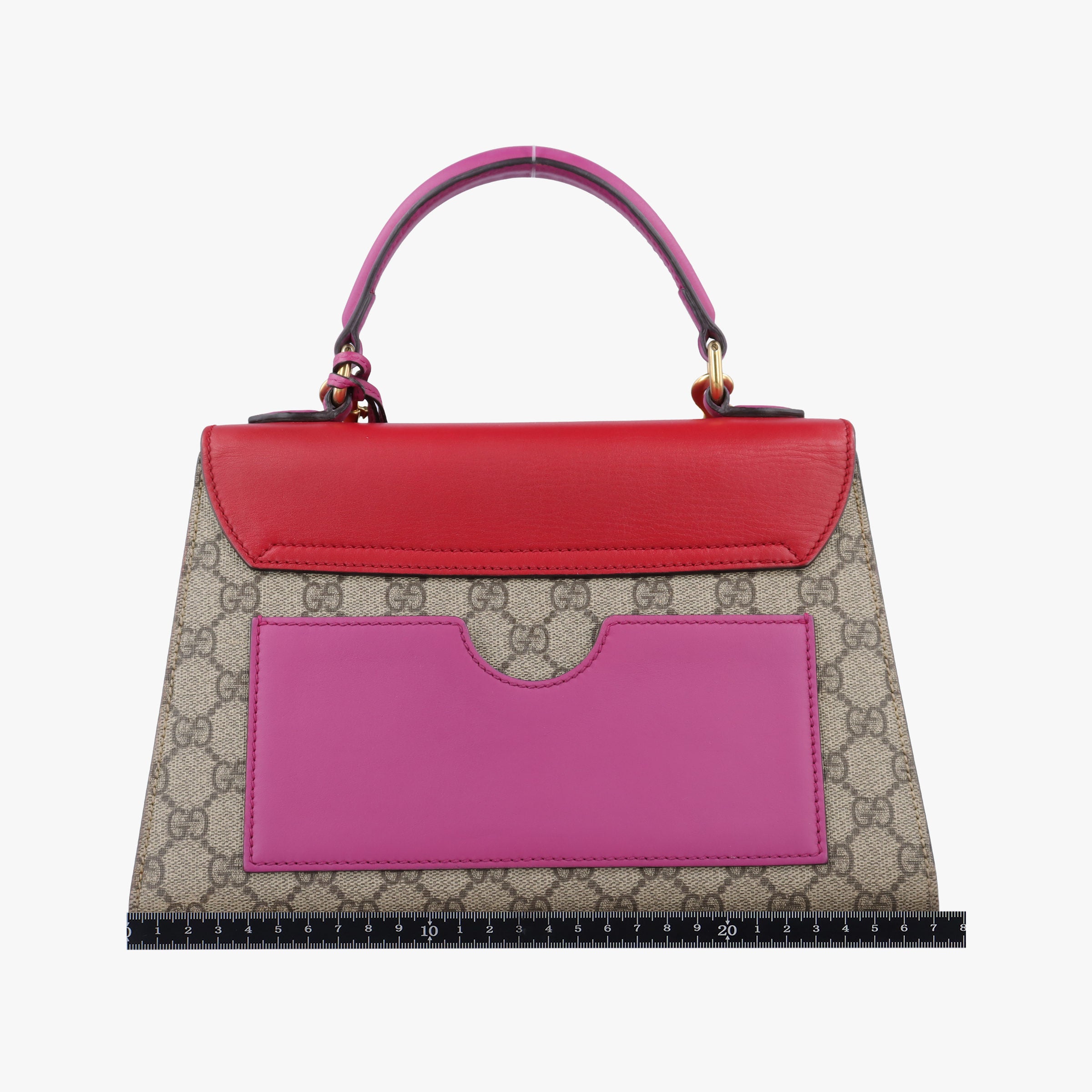 Pre-owned Gucci Padlock Beige × Red × Multi PVC coated canvas×leather 453188 shoulderbag | stylenewstar