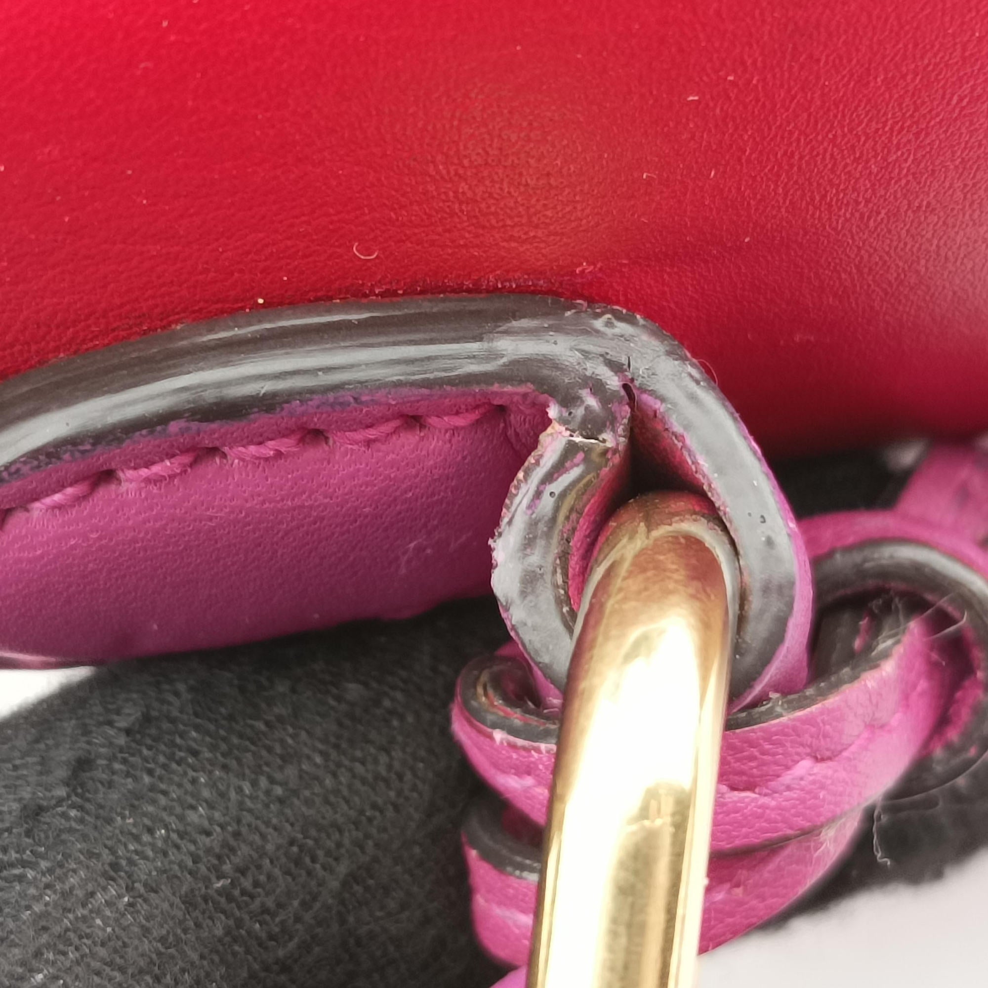 Pre-owned Gucci Padlock Beige × Red × Multi PVC coated canvas×leather 453188 shoulderbag | stylenewstar