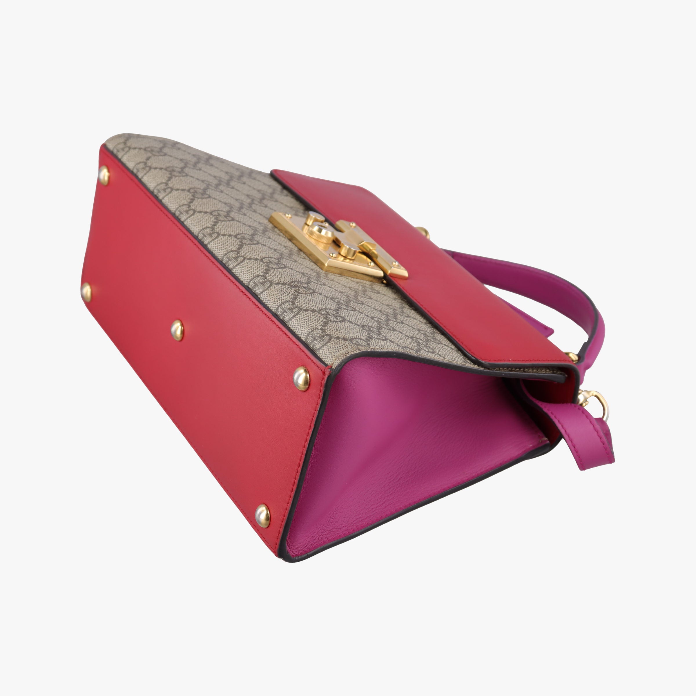 Pre-owned Gucci Padlock Beige × Red × Multi PVC coated canvas×leather 453188 shoulderbag | stylenewstar