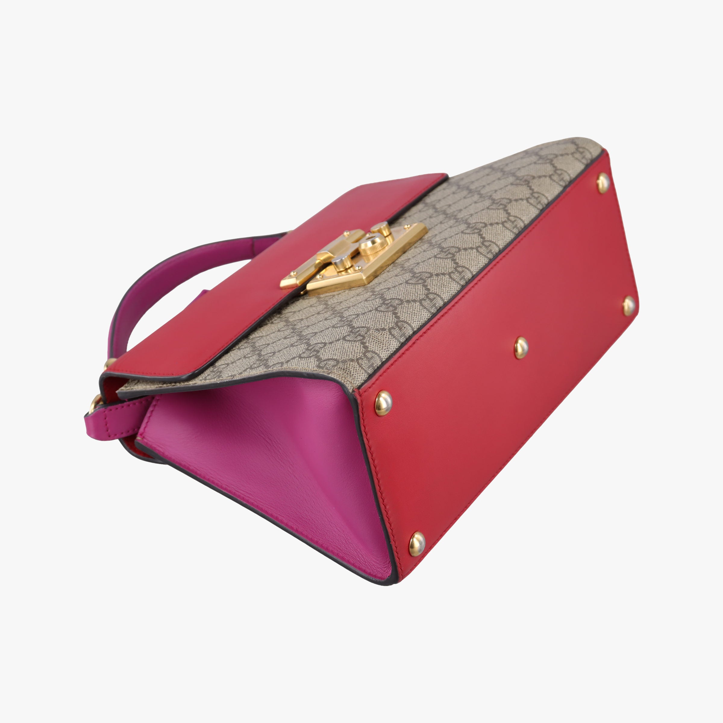 Pre-owned Gucci Padlock Beige × Red × Multi PVC coated canvas×leather 453188 shoulderbag | stylenewstar