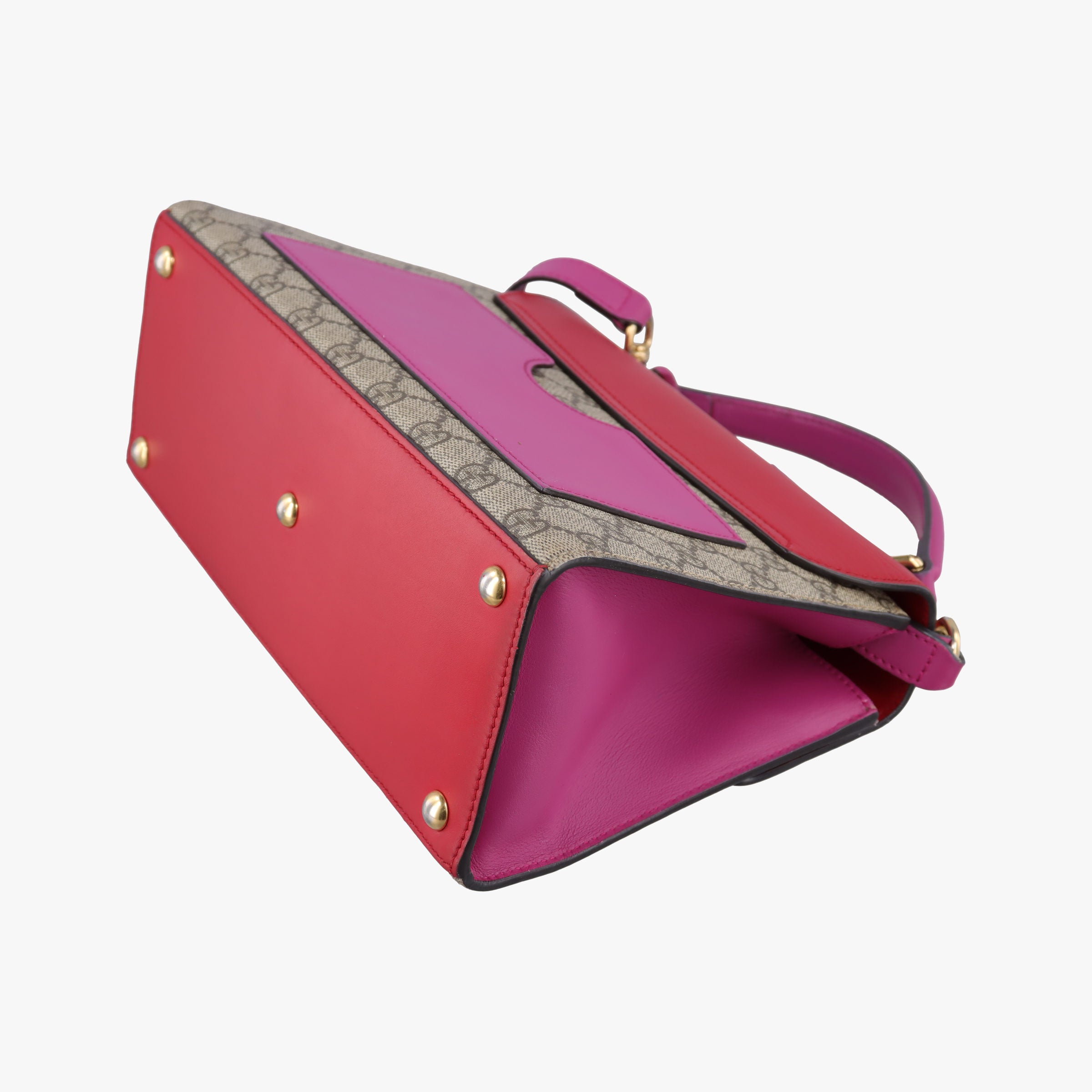 Pre-owned Gucci Padlock Beige × Red × Multi PVC coated canvas×leather 453188 shoulderbag | stylenewstar