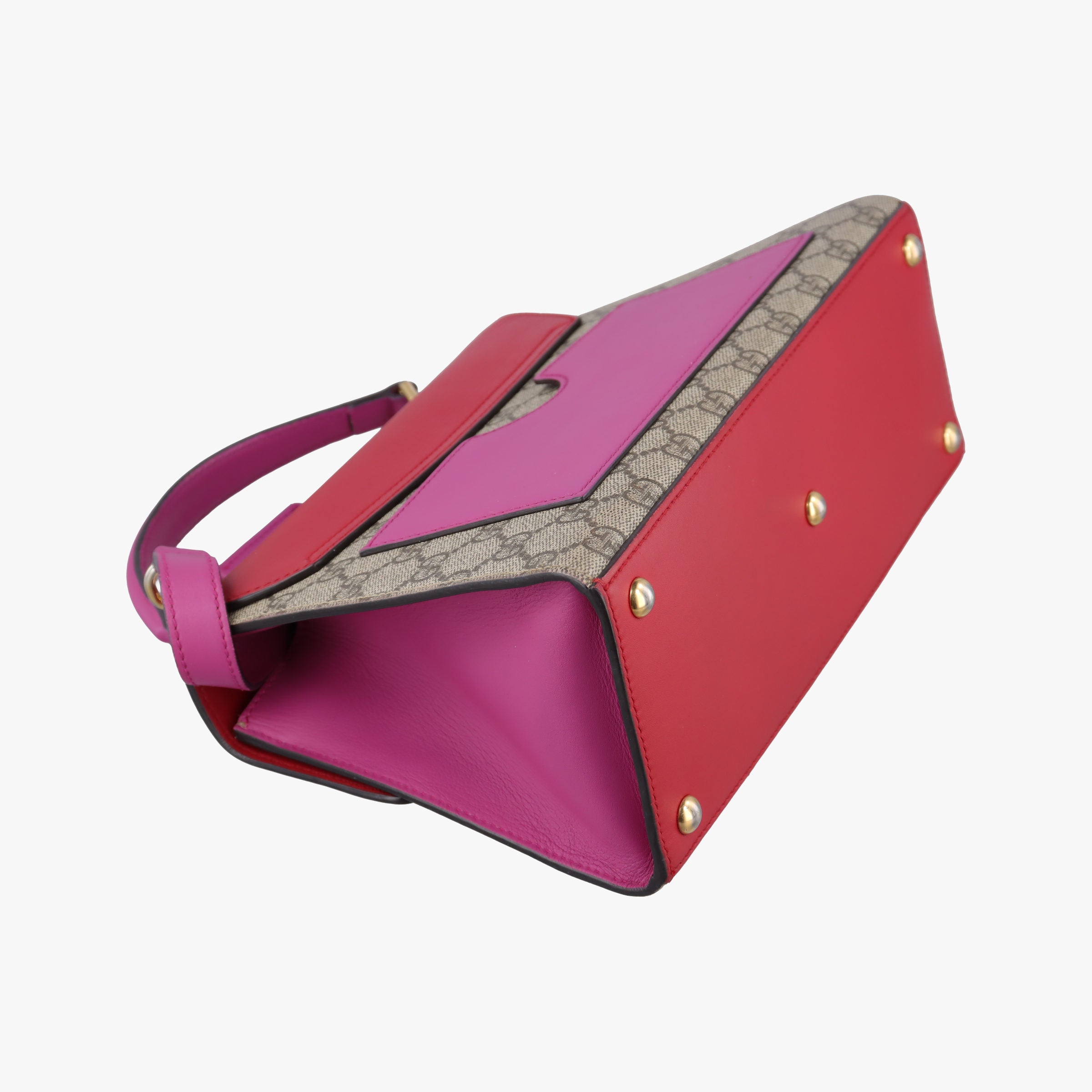 Pre-owned Gucci Padlock Beige × Red × Multi PVC coated canvas×leather 453188 shoulderbag | stylenewstar